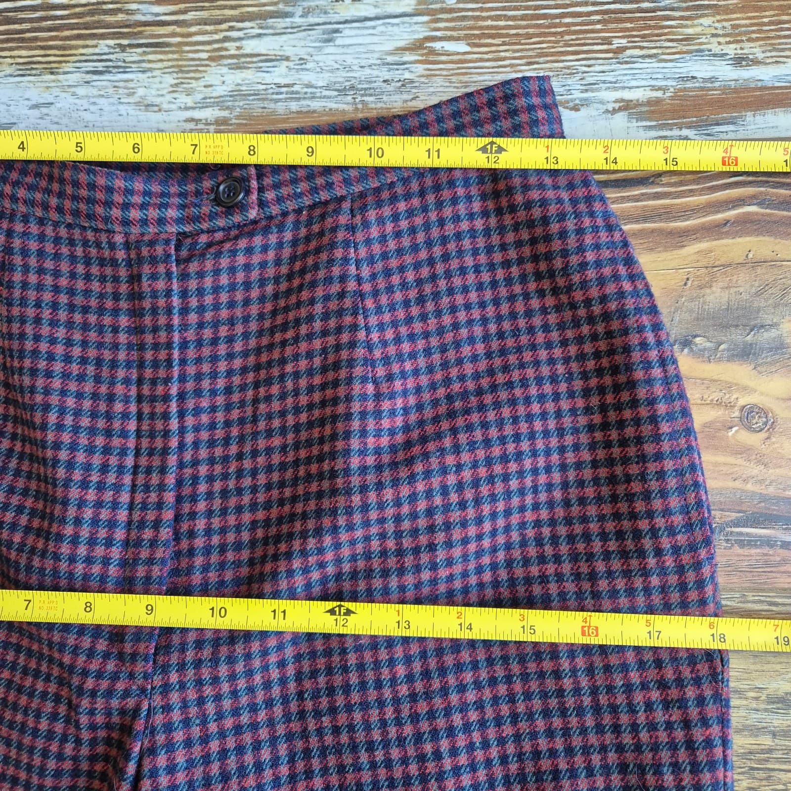 Vintage'70s Pendleton Made in USA Wool Shepherd's Plaid Pant Slim Lined Women 10 - Thumbnail 12