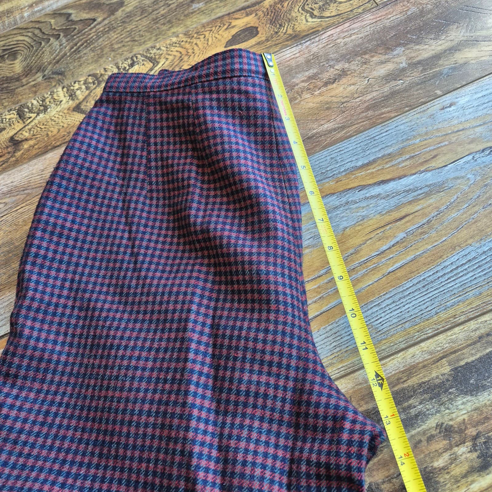 Vintage'70s Pendleton Made in USA Wool Shepherd's Plaid Pant Slim Lined Women 10 - Thumbnail 14