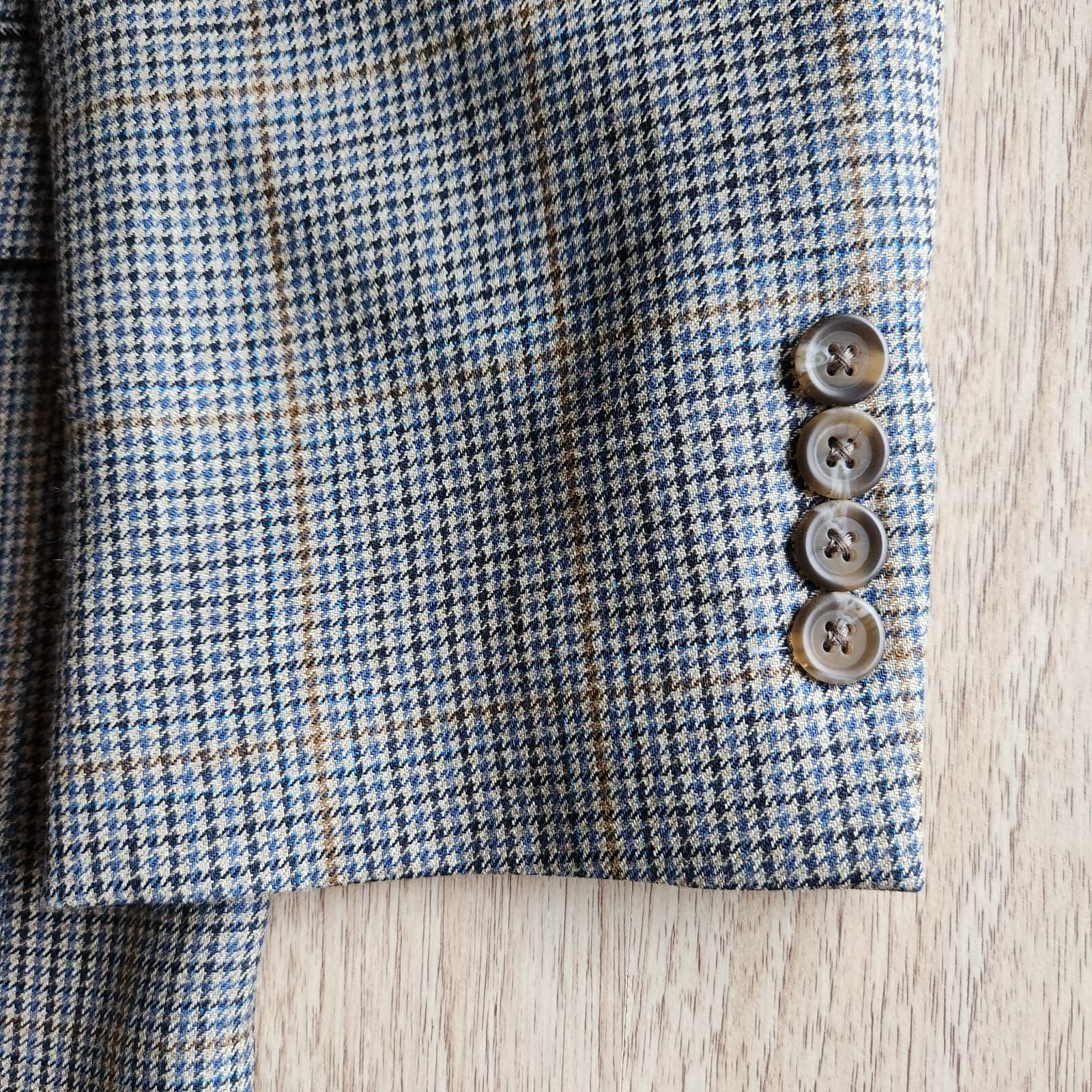 Ralph Lauren Made in Canada Silk Wool Houndstooth Sport Coat Multicolor Men 42L - Thumbnail 5