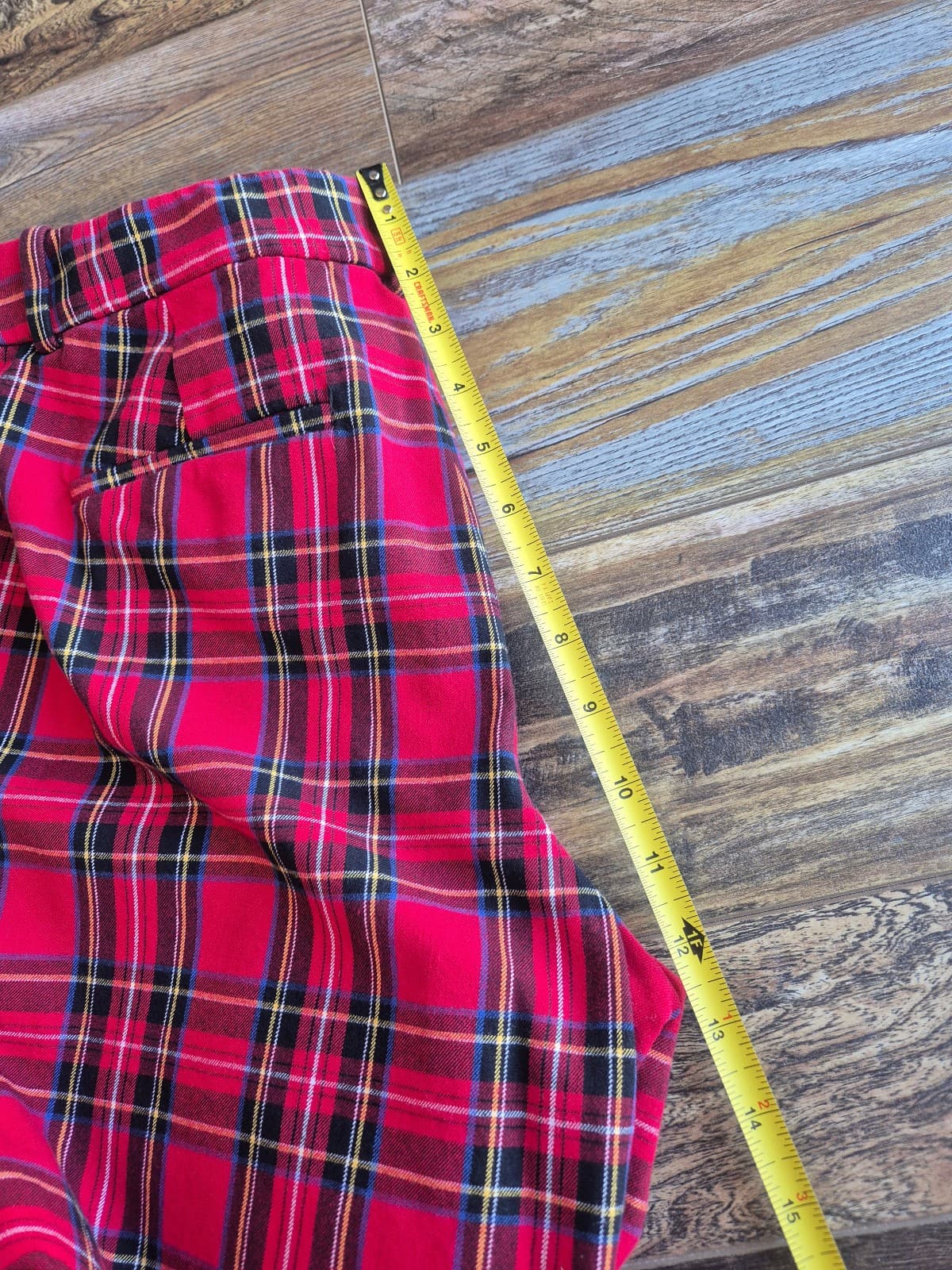 J.Crew Kallie Tartan Plaid Red Black Multi Cropped Straight Pants Womens 6 BT097 - Thumbnail 14