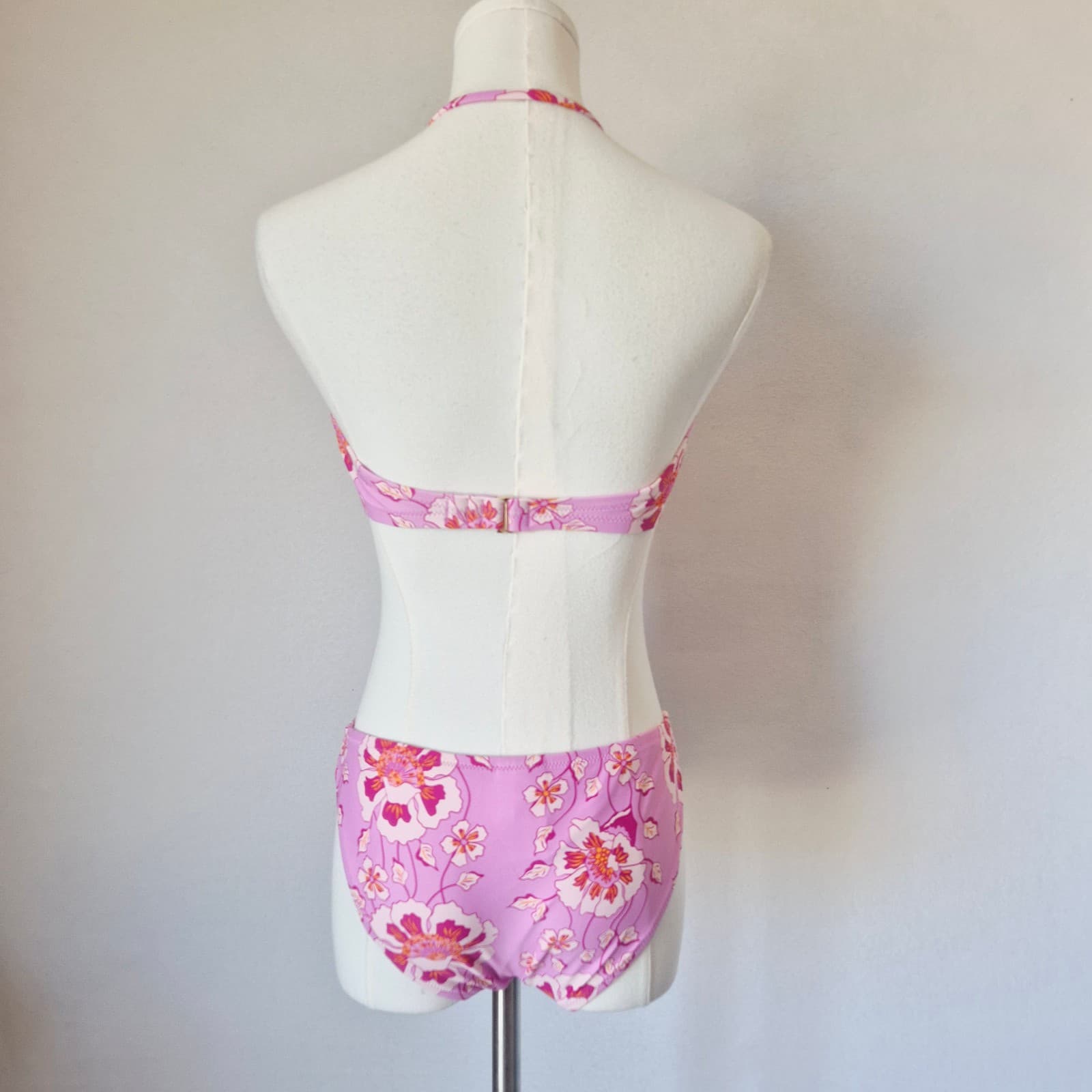 J.Crew 2-Piece Surf Hipster Bikini Swimsuit Halter Strap Climbing Floral Sz.XS - Thumbnail 5