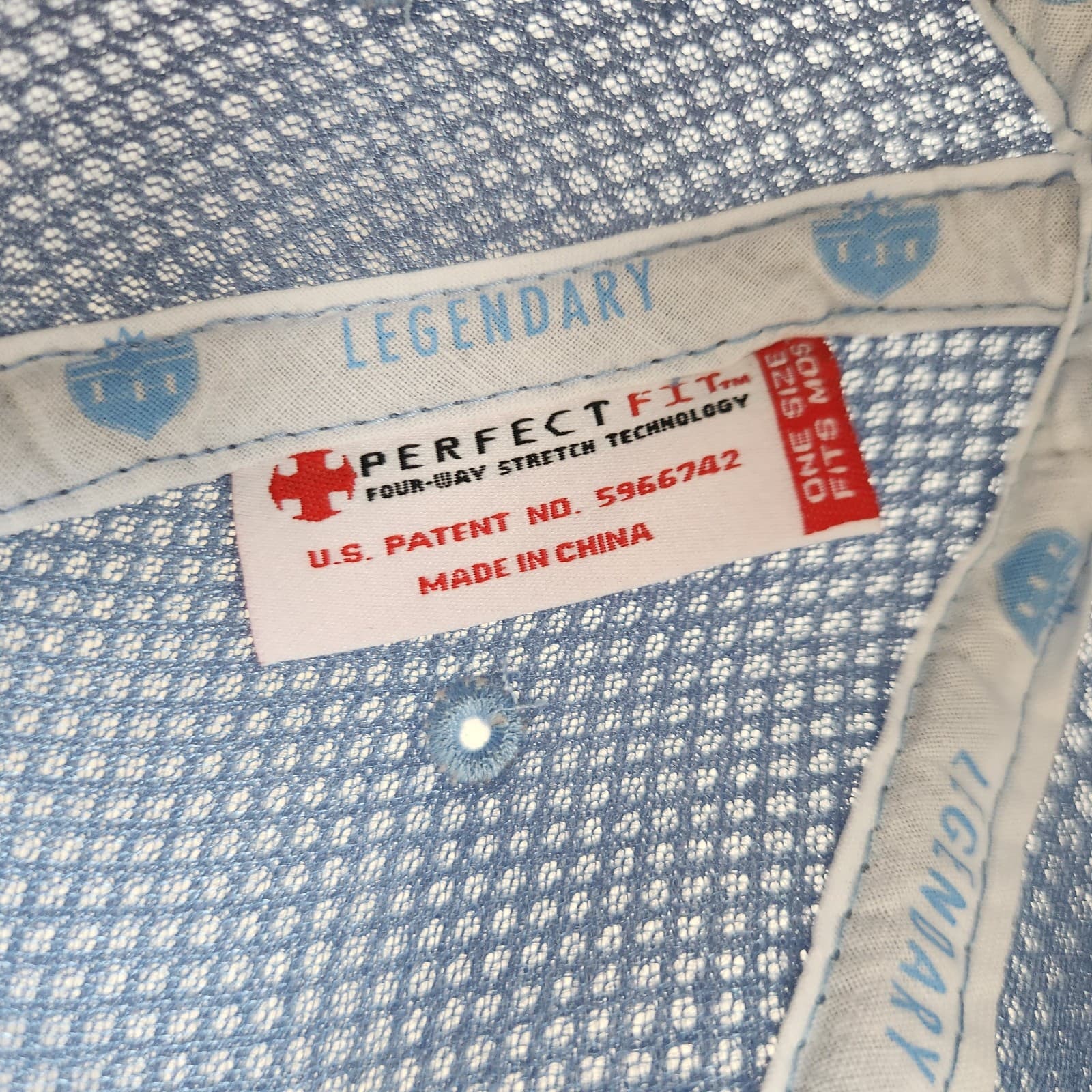 NWoT Legendary Royal Mayfair Golf Club Hat Cap Stretch Perfect Fit Blue White - Thumbnail 11