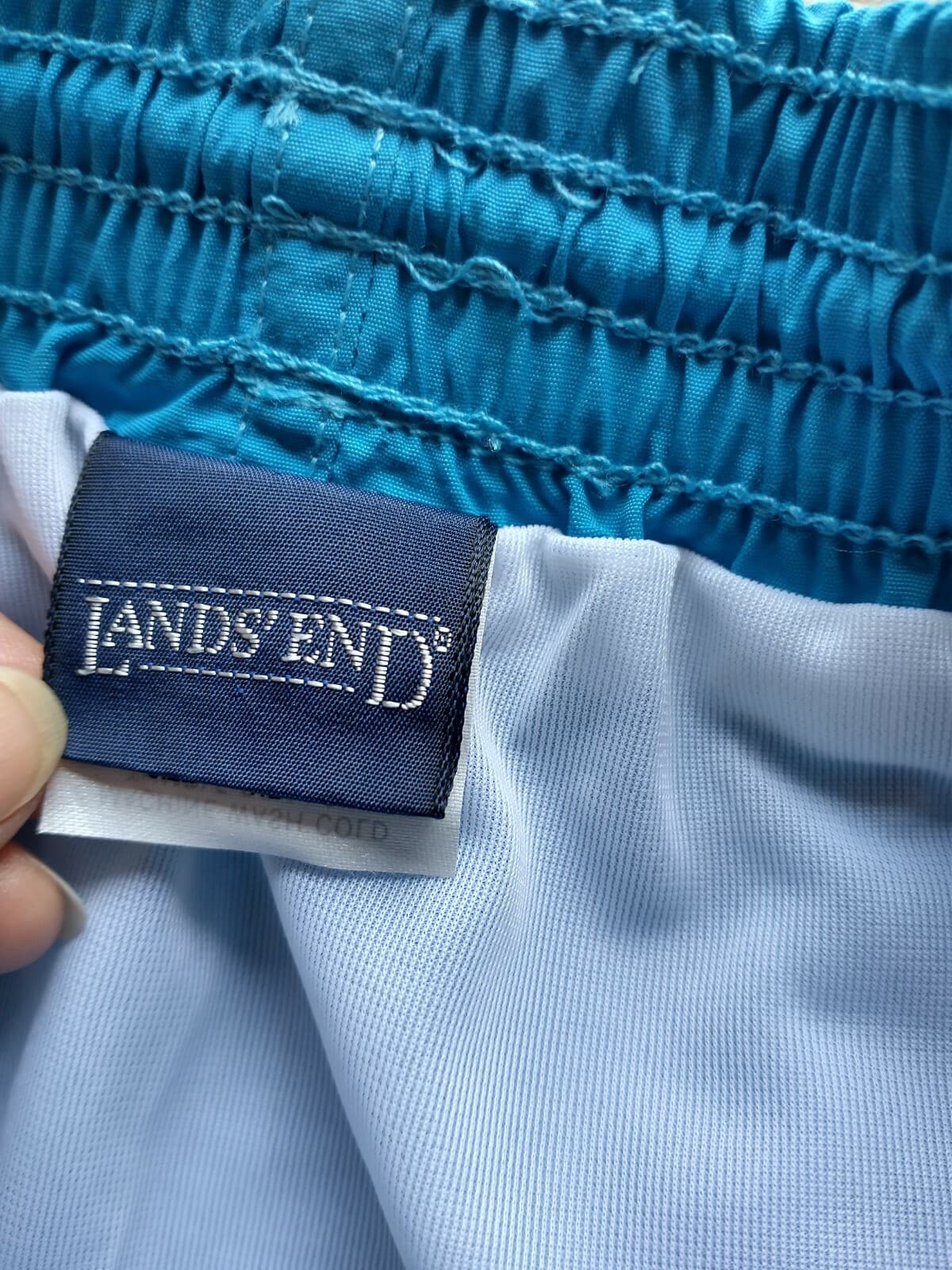 NWT Lands' End Men Swimwear Trunk Drawstring Mesh Lined Blue Sz.XL Made in USA - Thumbnail 7