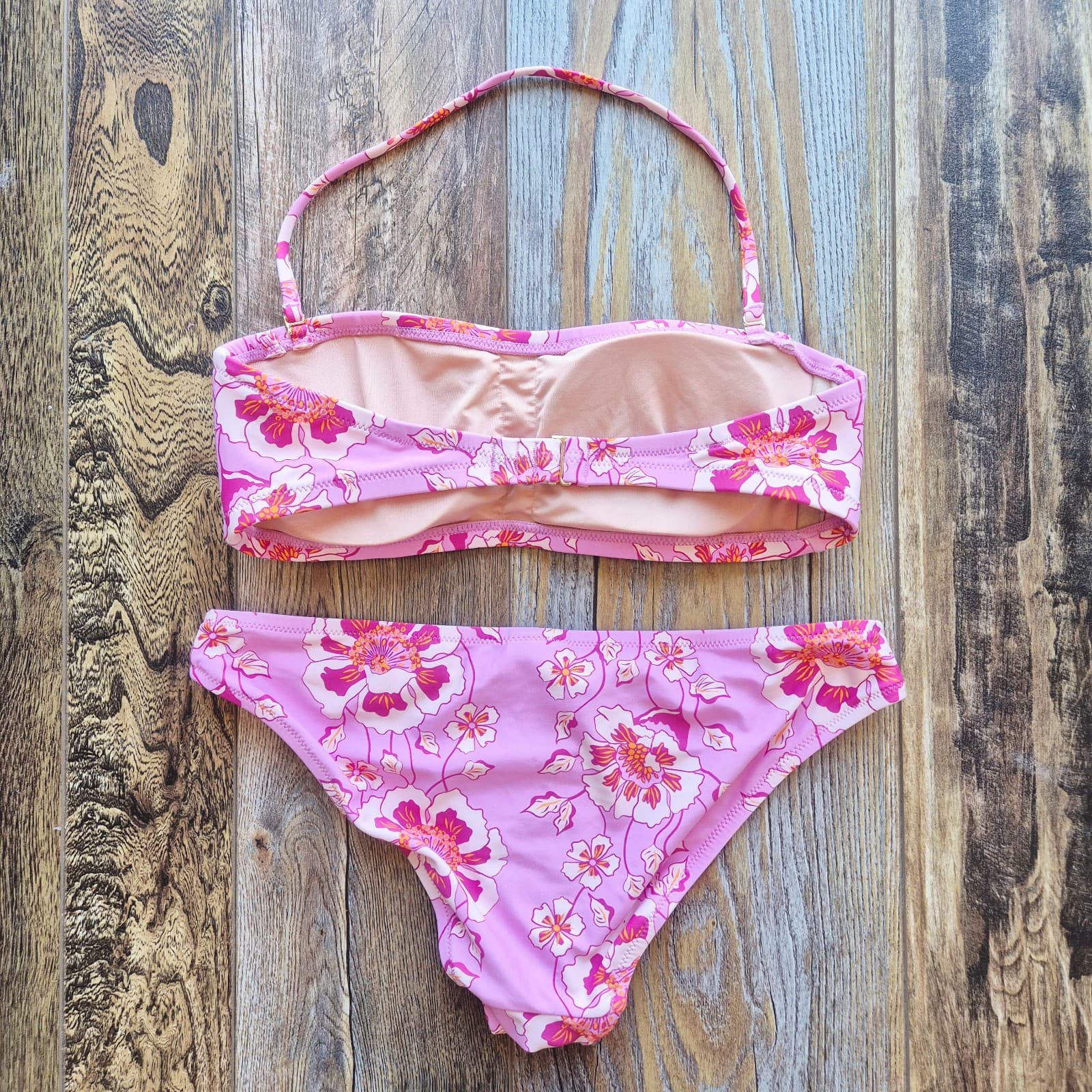 J.Crew 2-Piece Surf Hipster Bikini Swimsuit Halter Strap Climbing Floral Sz.XS - Thumbnail 6