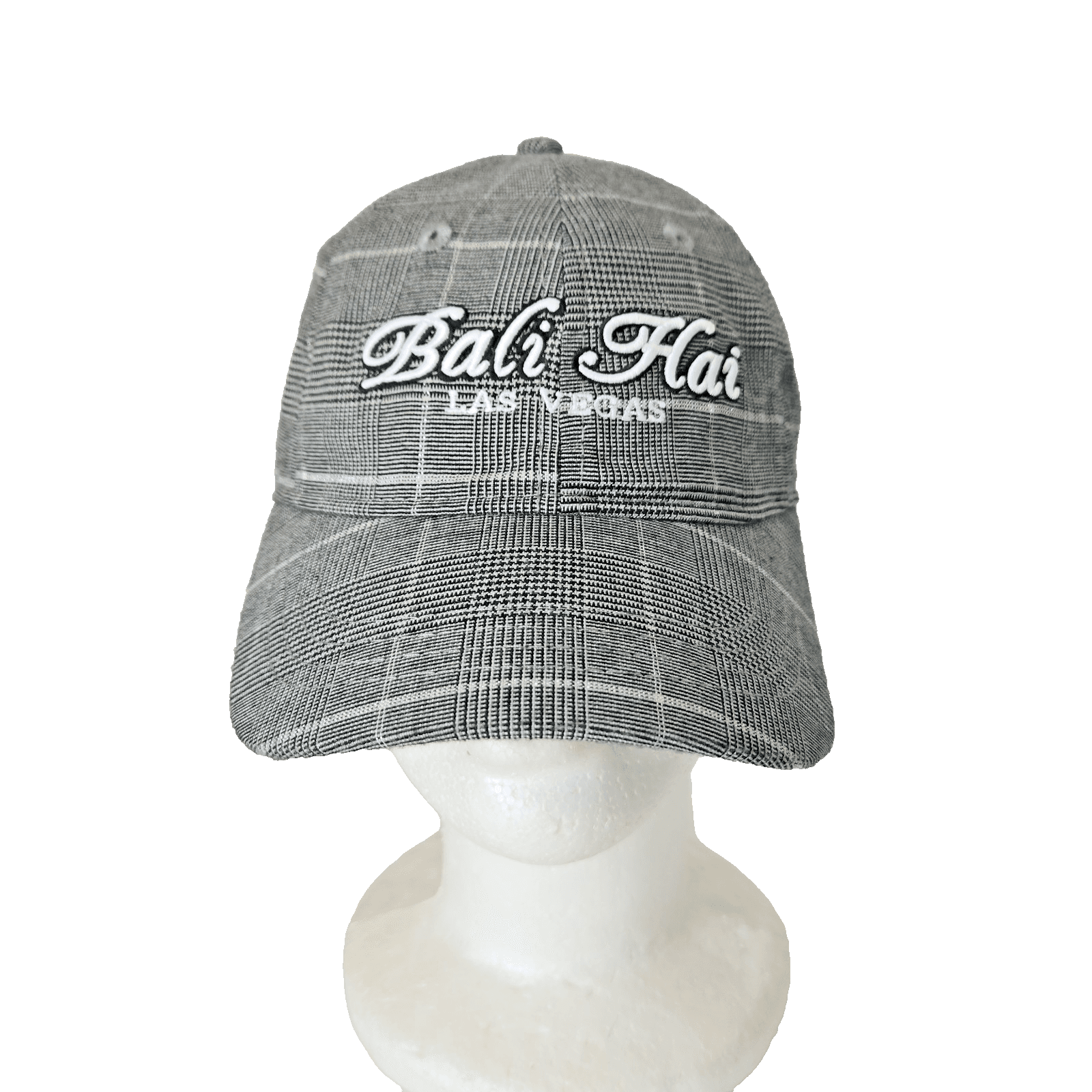 NWoT Legendary Bali Hai Golf Club Las Vegas Hat Adjustable Plaid Gray Glitter - Thumbnail 2