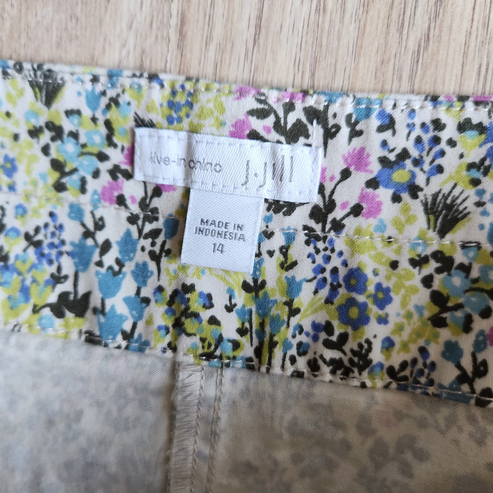 NWoT J.Jill Live in Chino Floral Pencil Mini Skirt Zip Pocket Multicolor Sz.14 - Thumbnail 10