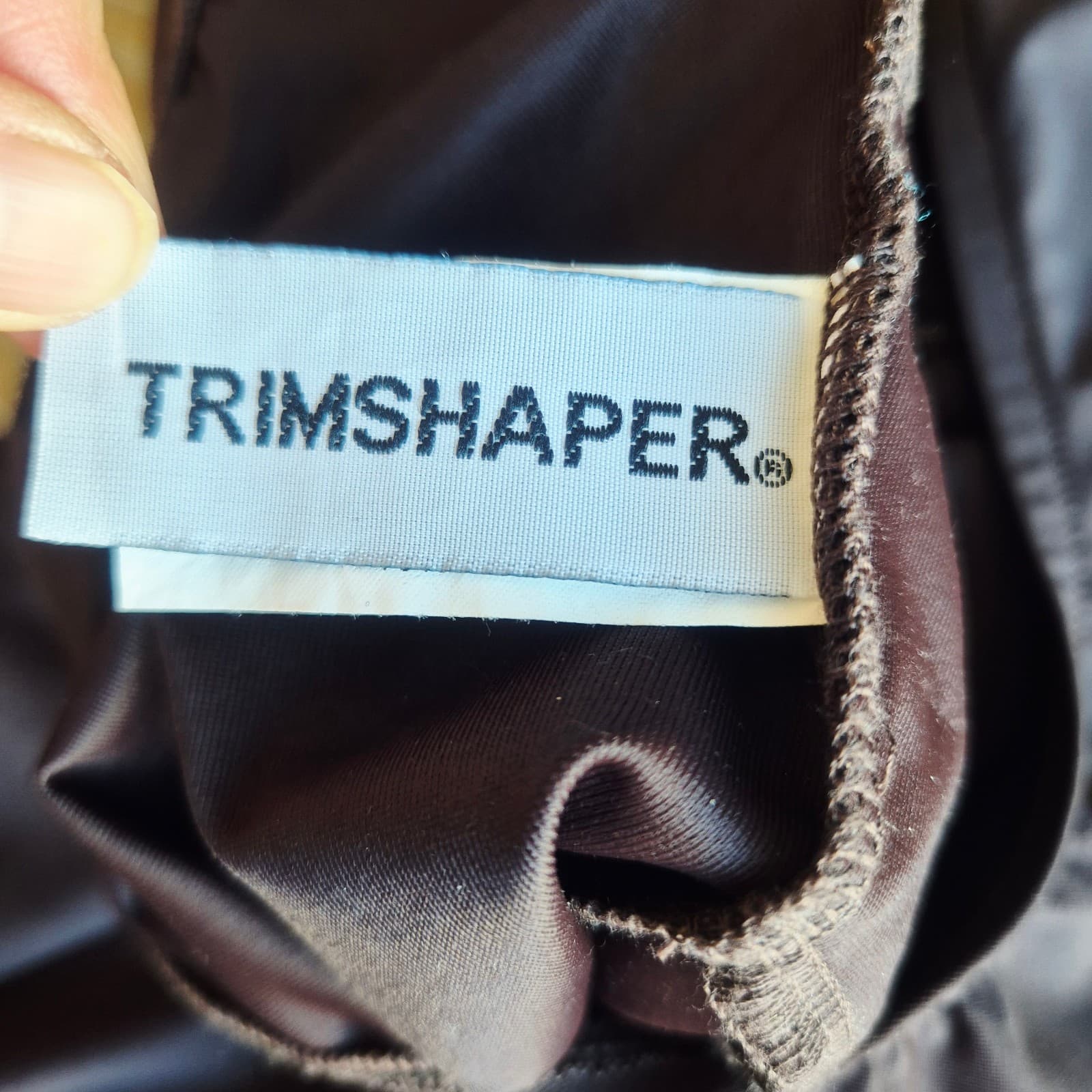 Trimshaper One Piece Surplice Swimsuit Ruched Tummy Control Underwire Brown US10 - Thumbnail 9