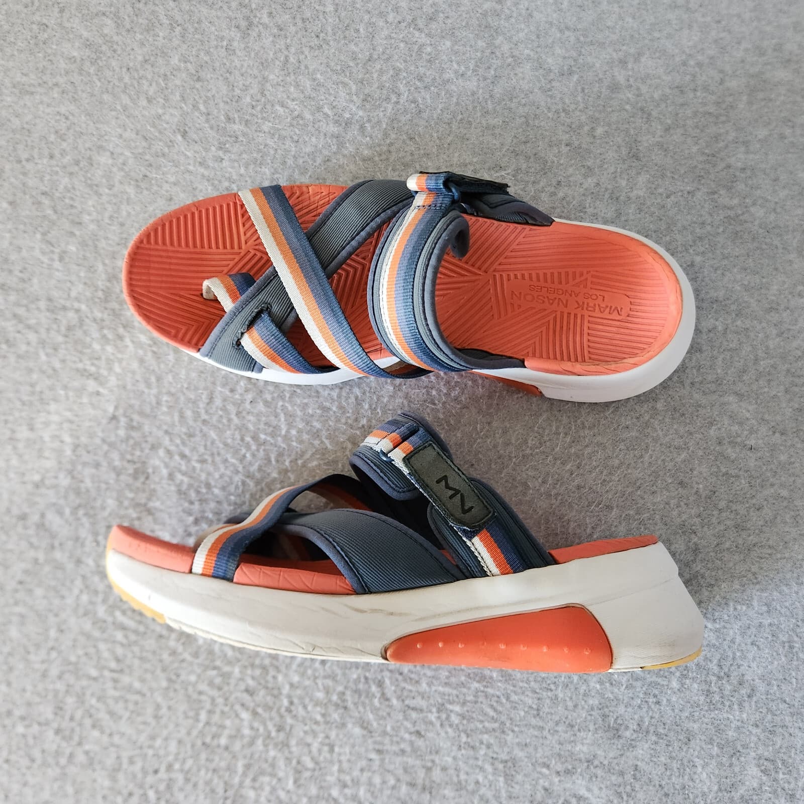 Mark Nason Modern Jogger 2.0 Wedge Sandals Cushion Comfort Orange Blue Women's 9 - Thumbnail 3