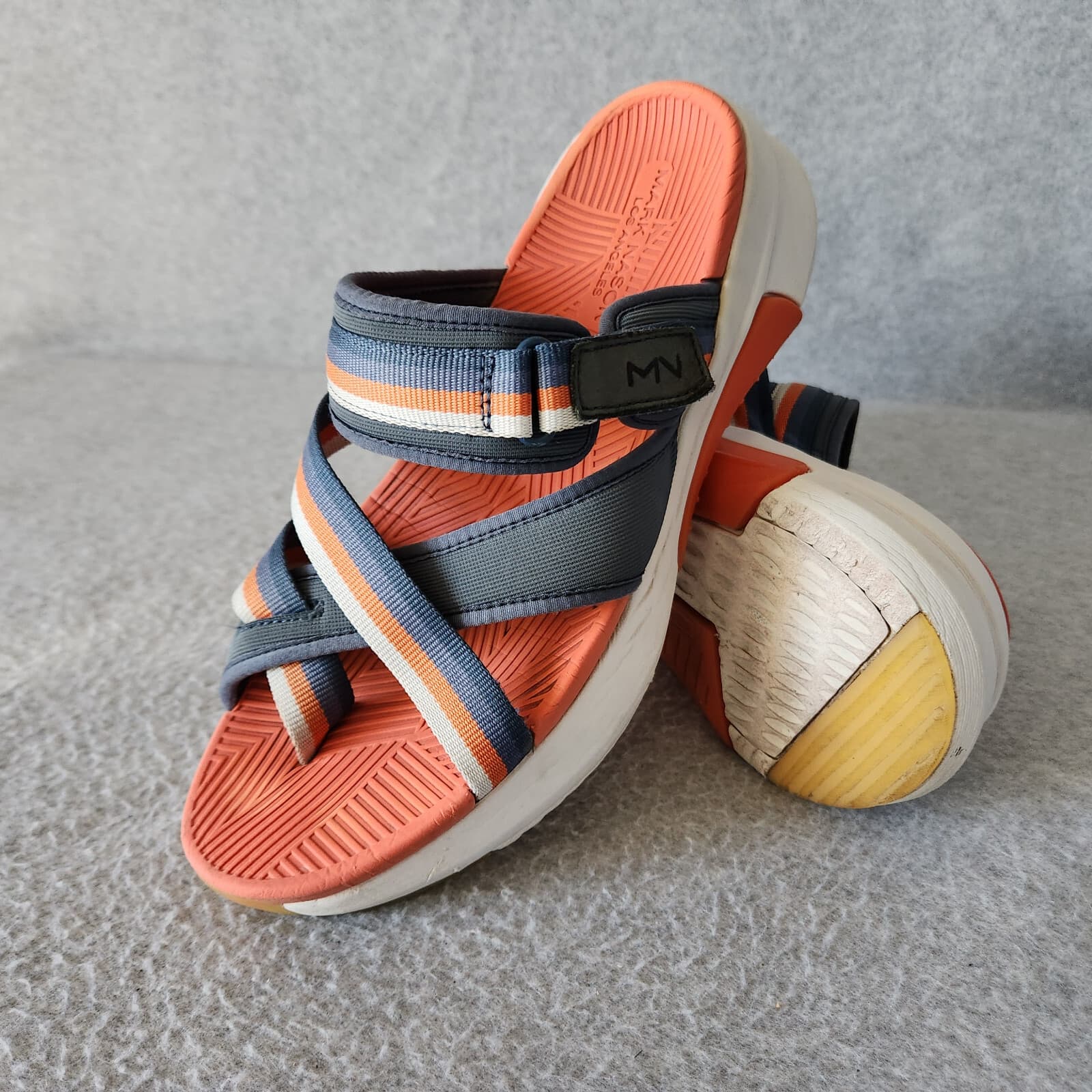 Mark Nason Modern Jogger 2.0 Wedge Sandals Cushion Comfort Orange Blue Women's 9 - Thumbnail 4