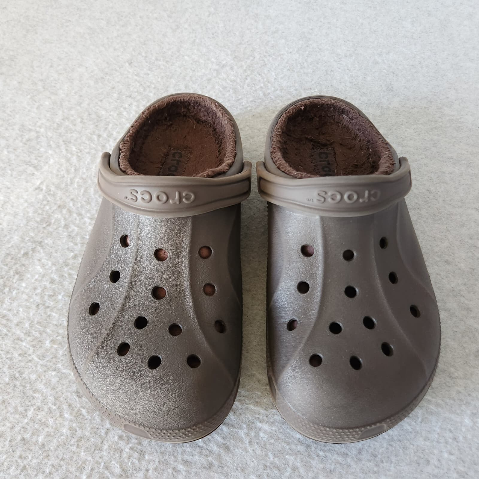 Crocs Ralen Faux Fur Lined Clogs Slide-On Comfort Brown Unisex US M6 W8 - Thumbnail 4