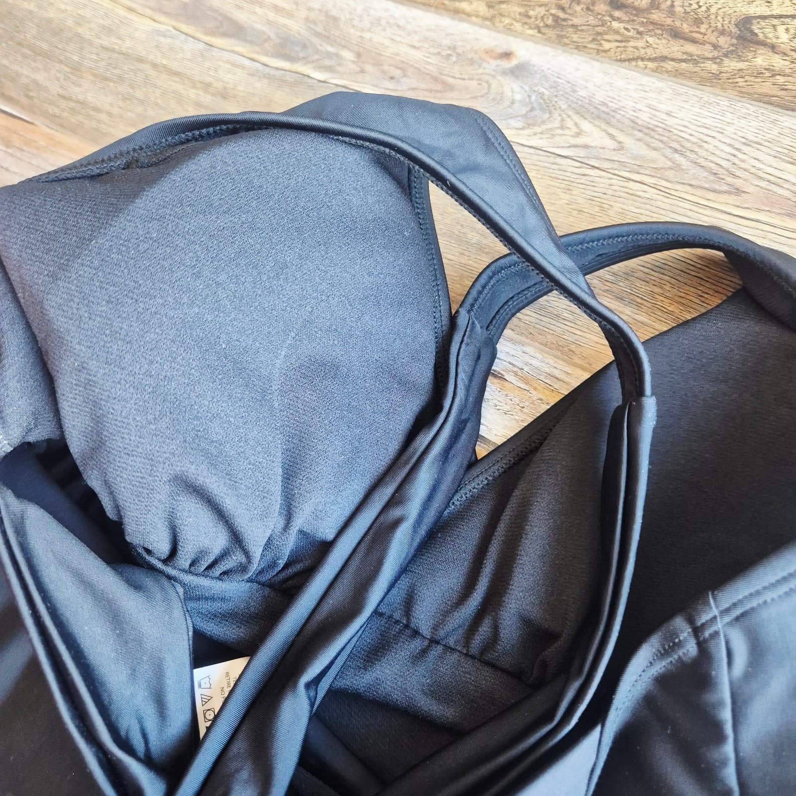 NWoT Eddie Bauer One Piece Swimsuit Ruched-Waist Shaping Cross-Back Black Sz.S - Thumbnail 10