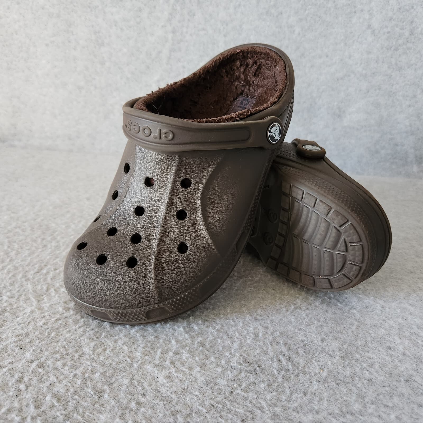 Crocs Ralen Faux Fur Lined Clogs Slide-On Comfort Brown Unisex US M6 W8 - Thumbnail 2