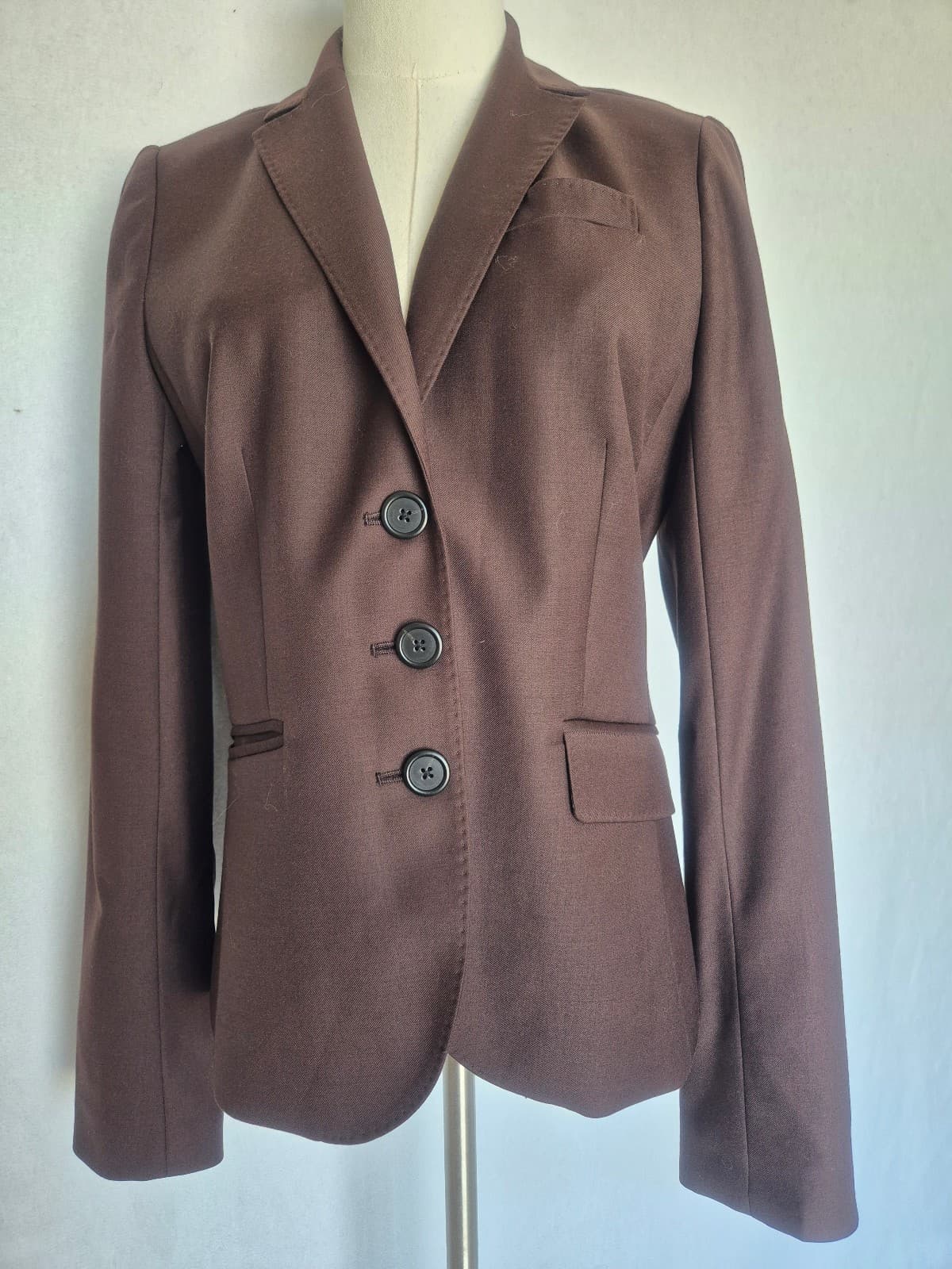 J.Crew Super 120's Wool Single-Breast 3-Button Schoolboy Blazer Brown Womens 4T - Thumbnail 4