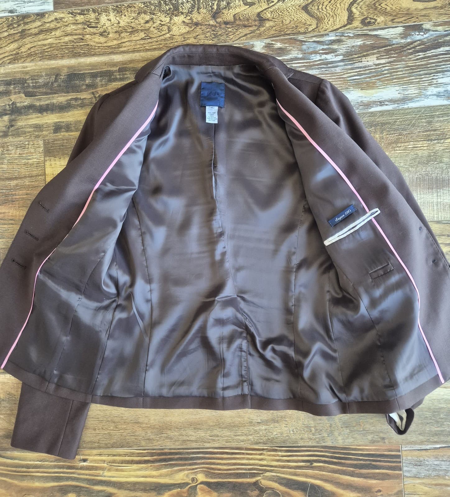 J.Crew Super 120's Wool Single-Breast 3-Button Schoolboy Blazer Brown Womens 4T - Thumbnail 5