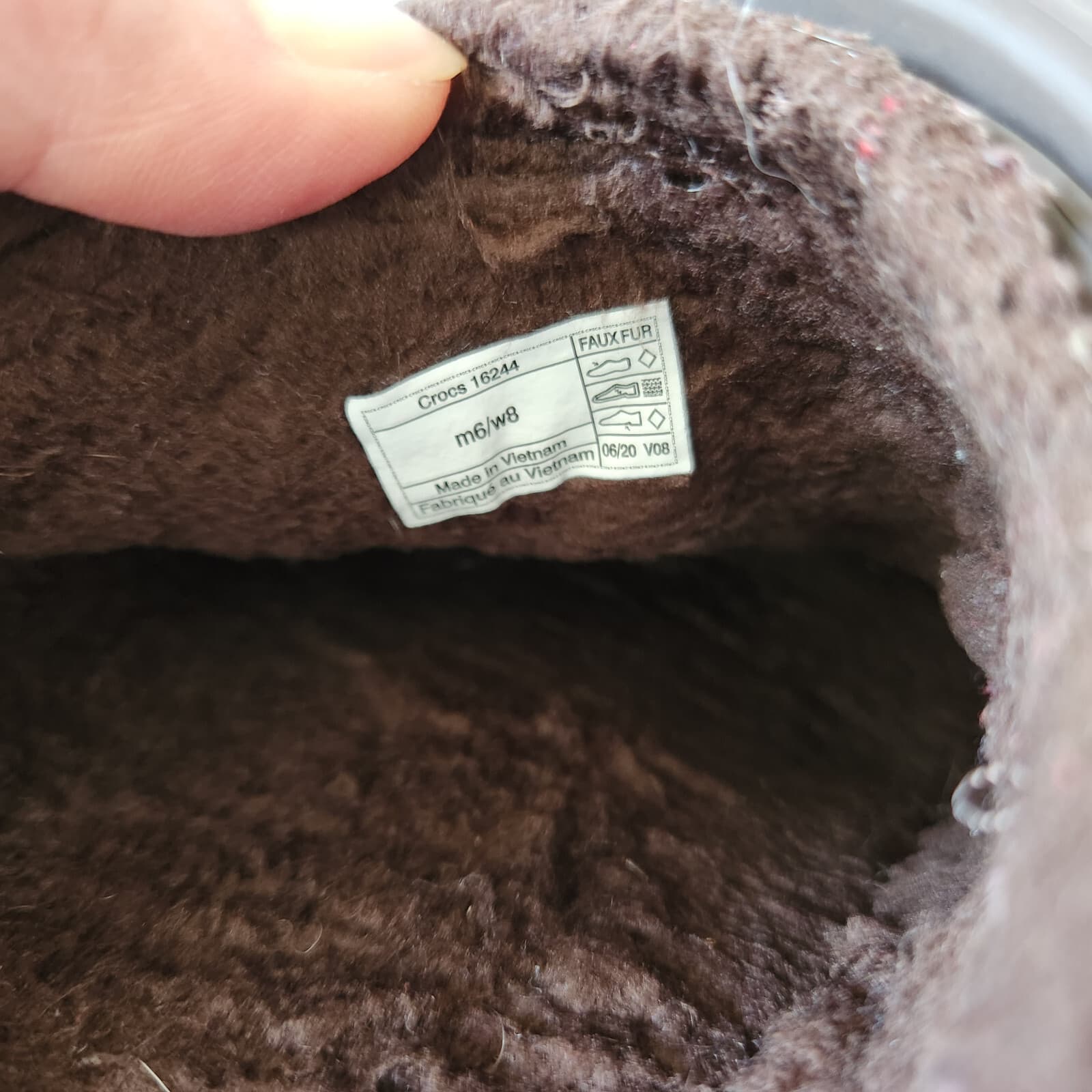 Crocs Ralen Faux Fur Lined Clogs Slide-On Comfort Brown Unisex US M6 W8 - Thumbnail 12