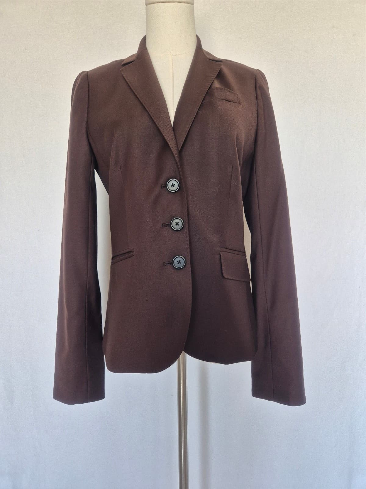 J.Crew Super 120's Wool Single-Breast 3-Button Schoolboy Blazer Brown Womens 4T - Thumbnail 3