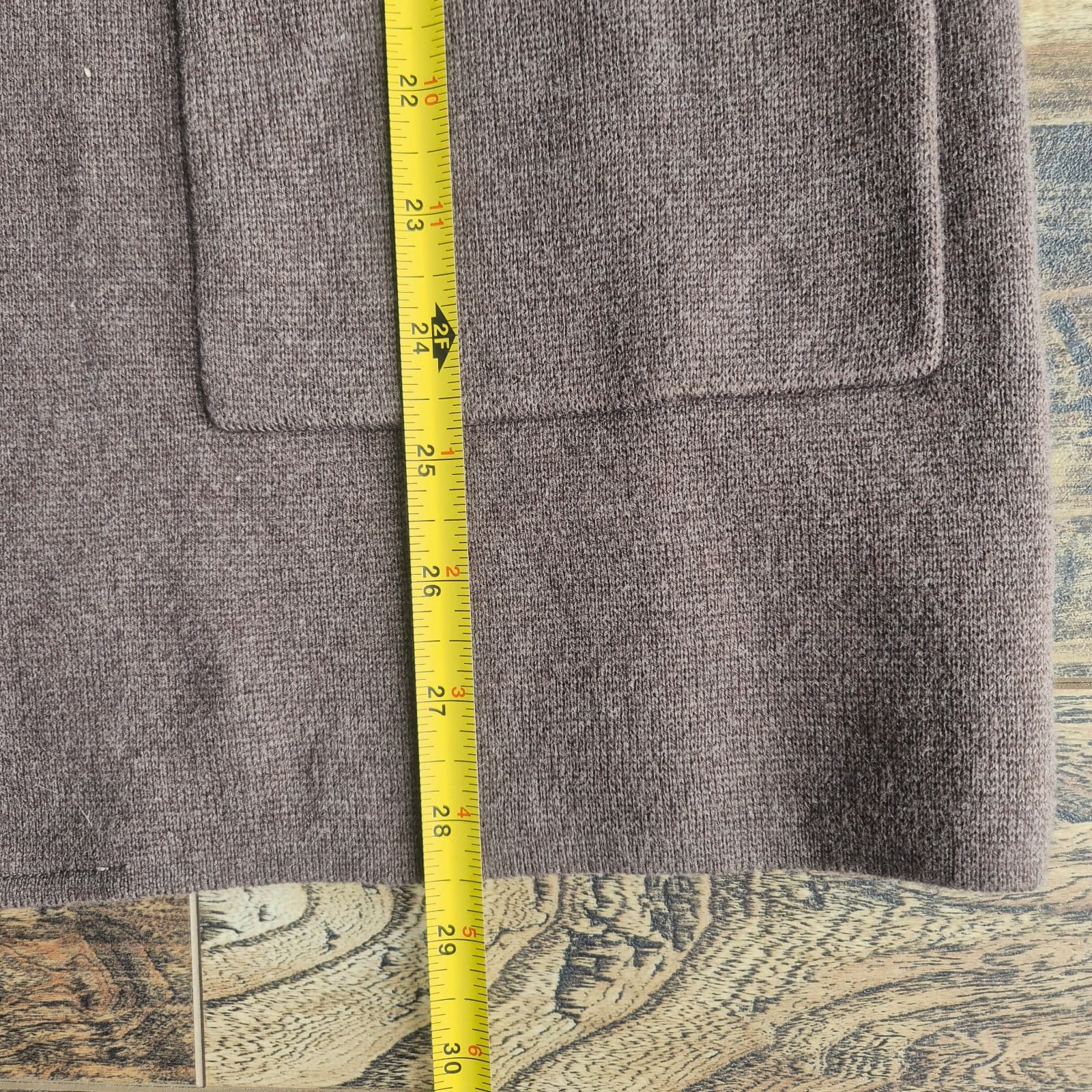 Quince 100% Organic Cotton Knit Blazer Open-Front Pocket Heather Brown Women's M - Thumbnail 16