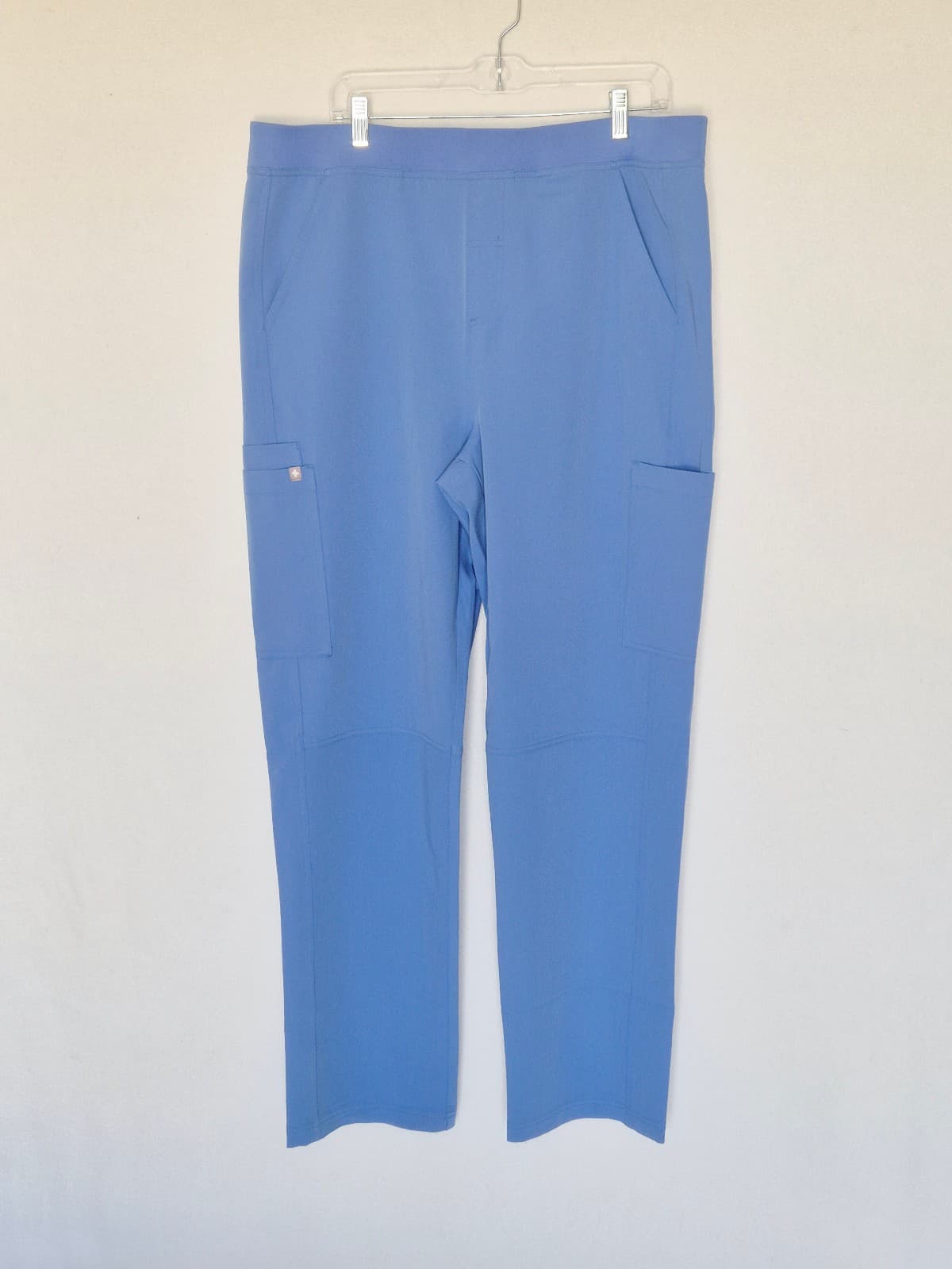 NEW FIGS Axim Straight-Leg Cargo Scrub Pants Pull-On 7-Pocket Ceil Blue Men's XL - Thumbnail 3