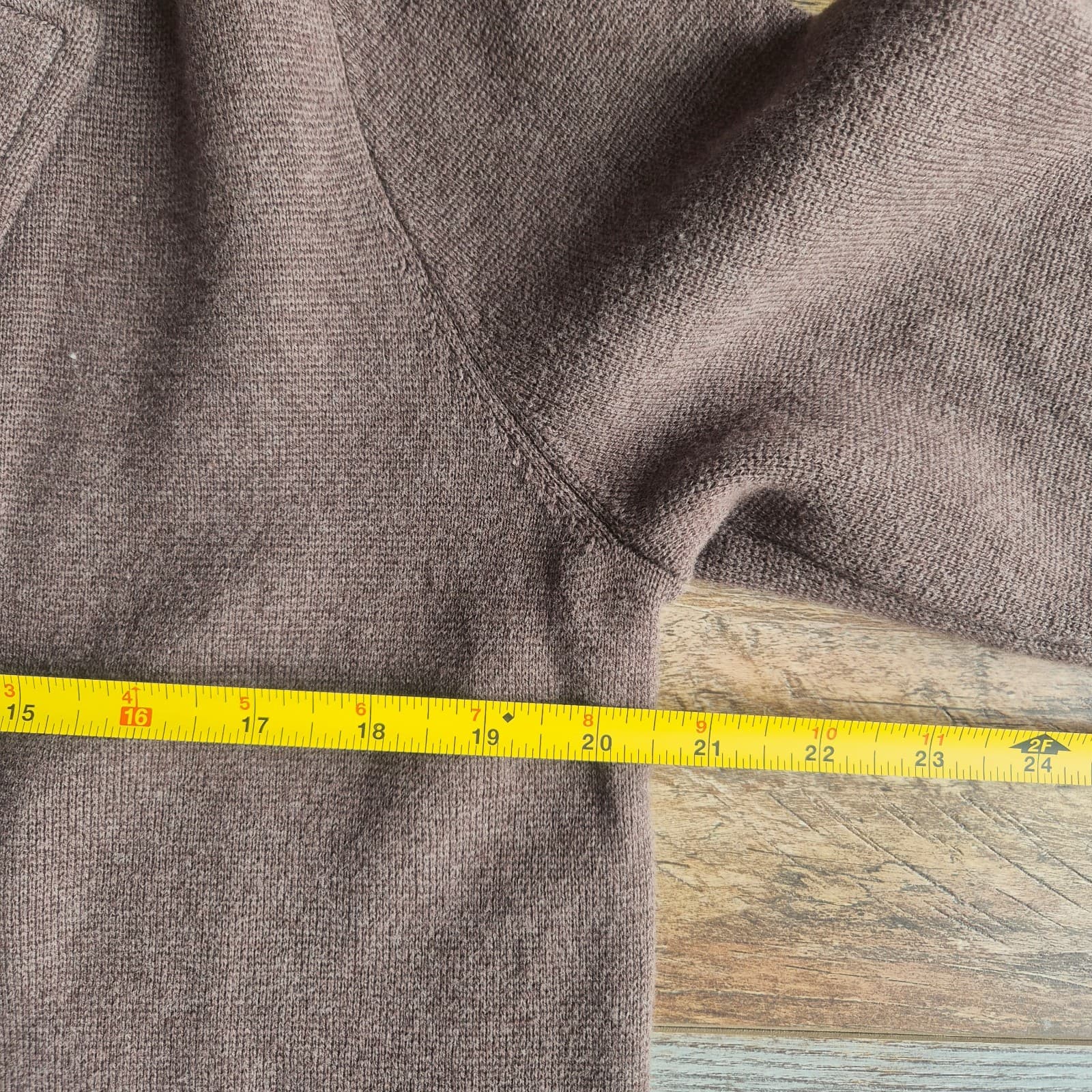 Quince 100% Organic Cotton Knit Blazer Open-Front Pocket Heather Brown Women's M - Thumbnail 15