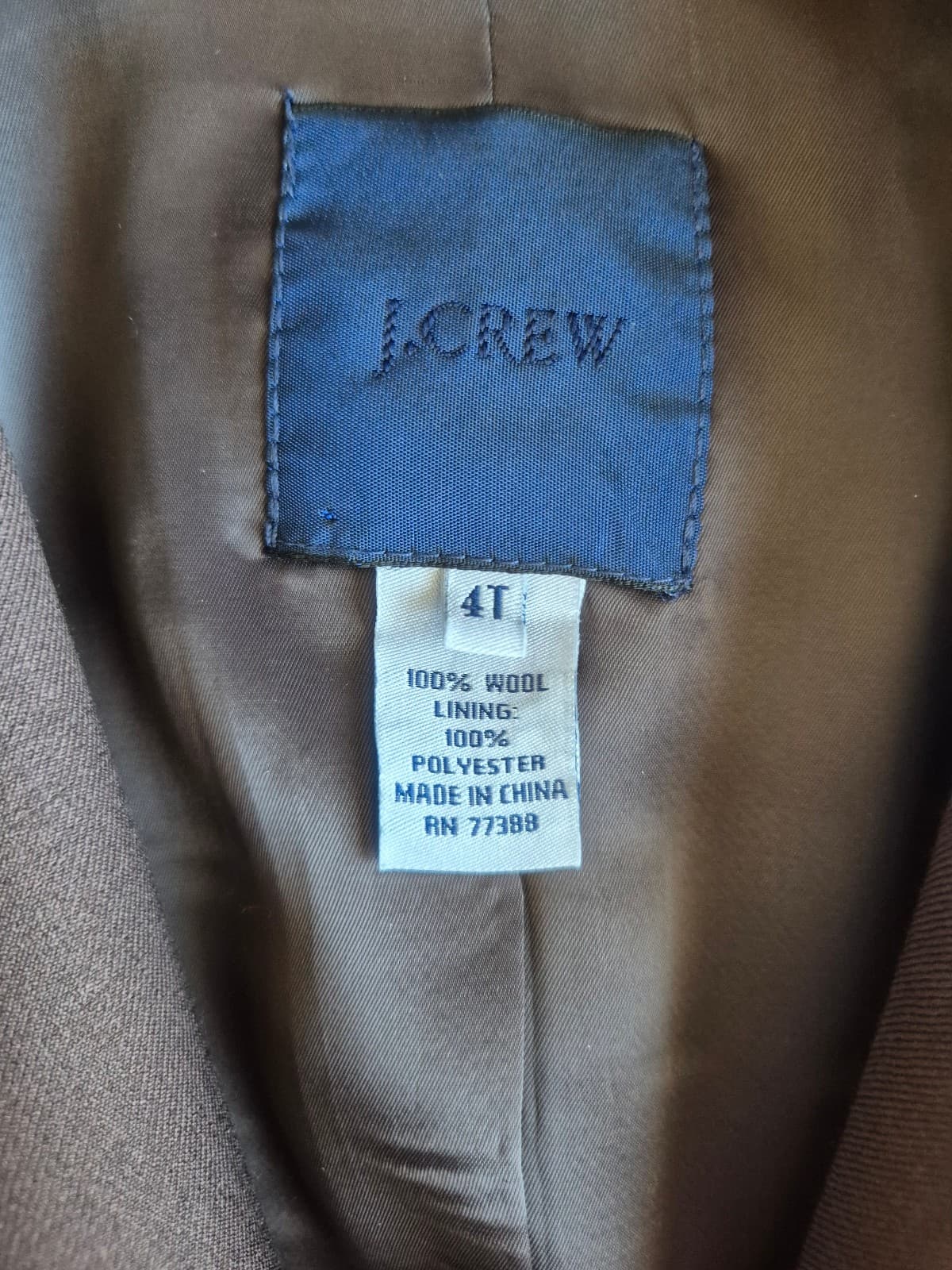 J.Crew Super 120's Wool Single-Breast 3-Button Schoolboy Blazer Brown Womens 4T - Thumbnail 8