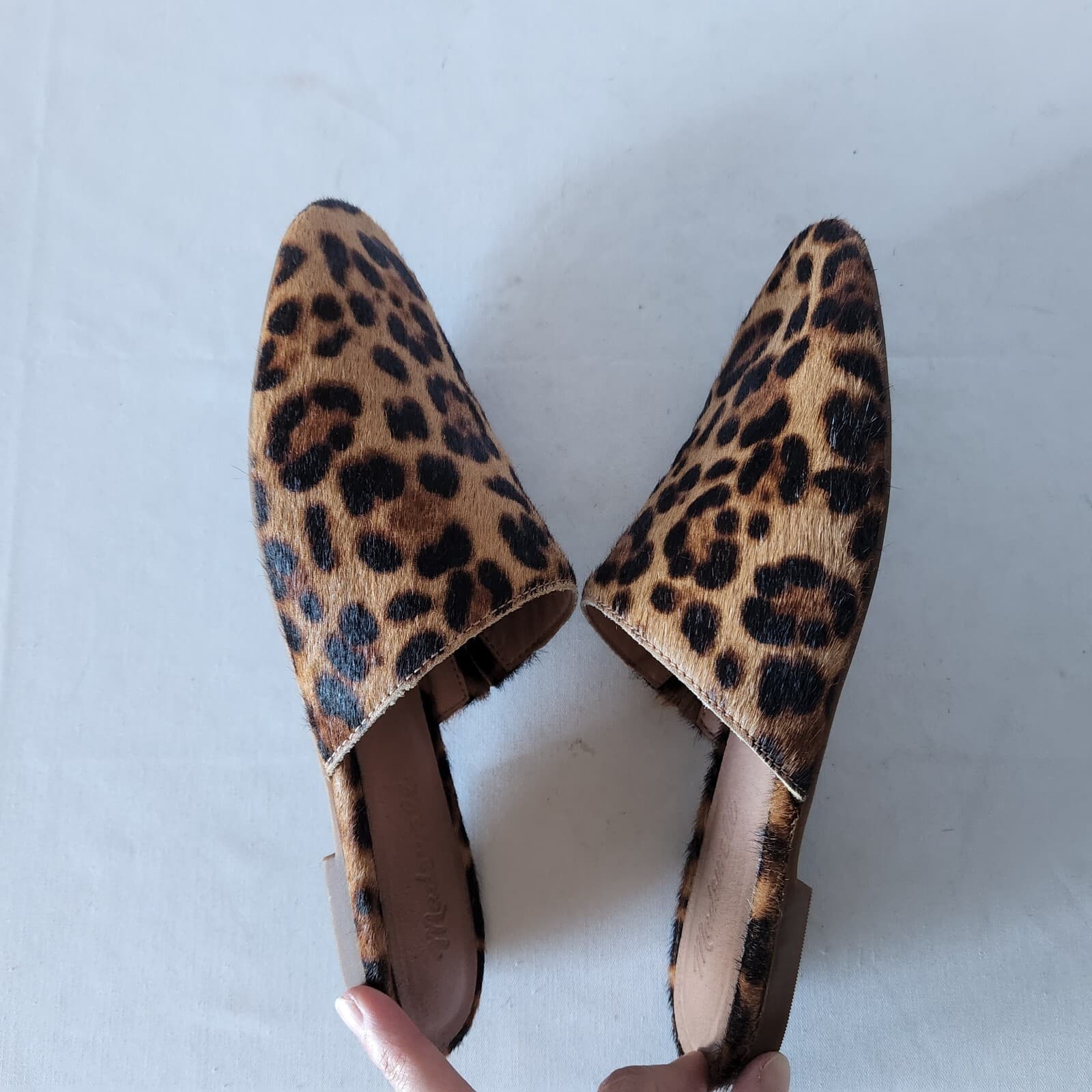 EUC Madewell Cory Mule Leopard Calf Hair Leather Slide-On Shoe Brown Women US7.5 - Thumbnail 6