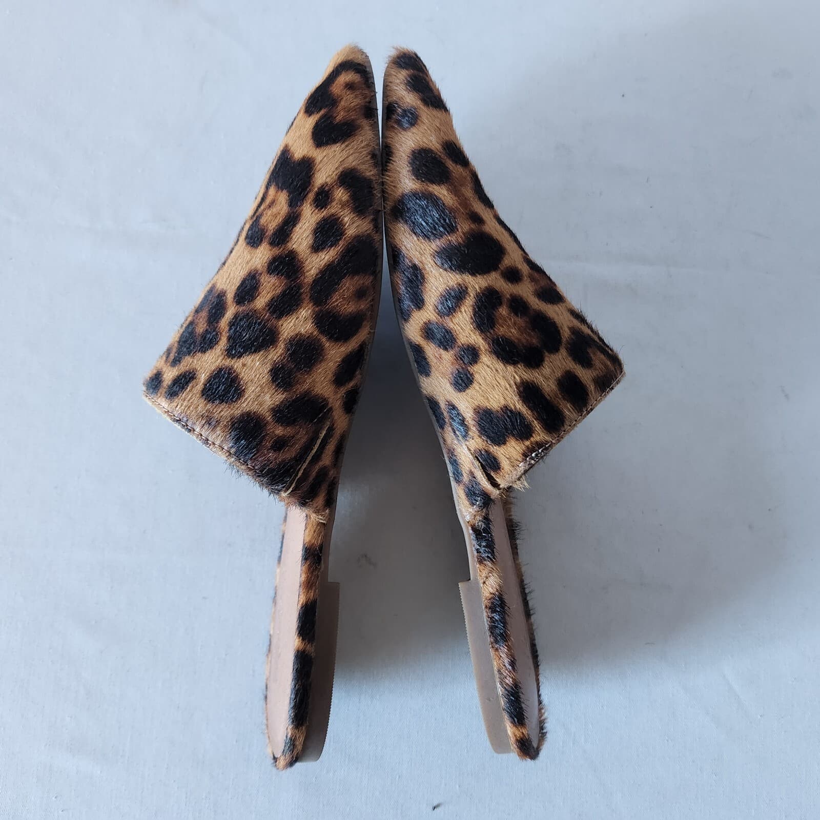 EUC Madewell Cory Mule Leopard Calf Hair Leather Slide-On Shoe Brown Women US7.5 - Thumbnail 5