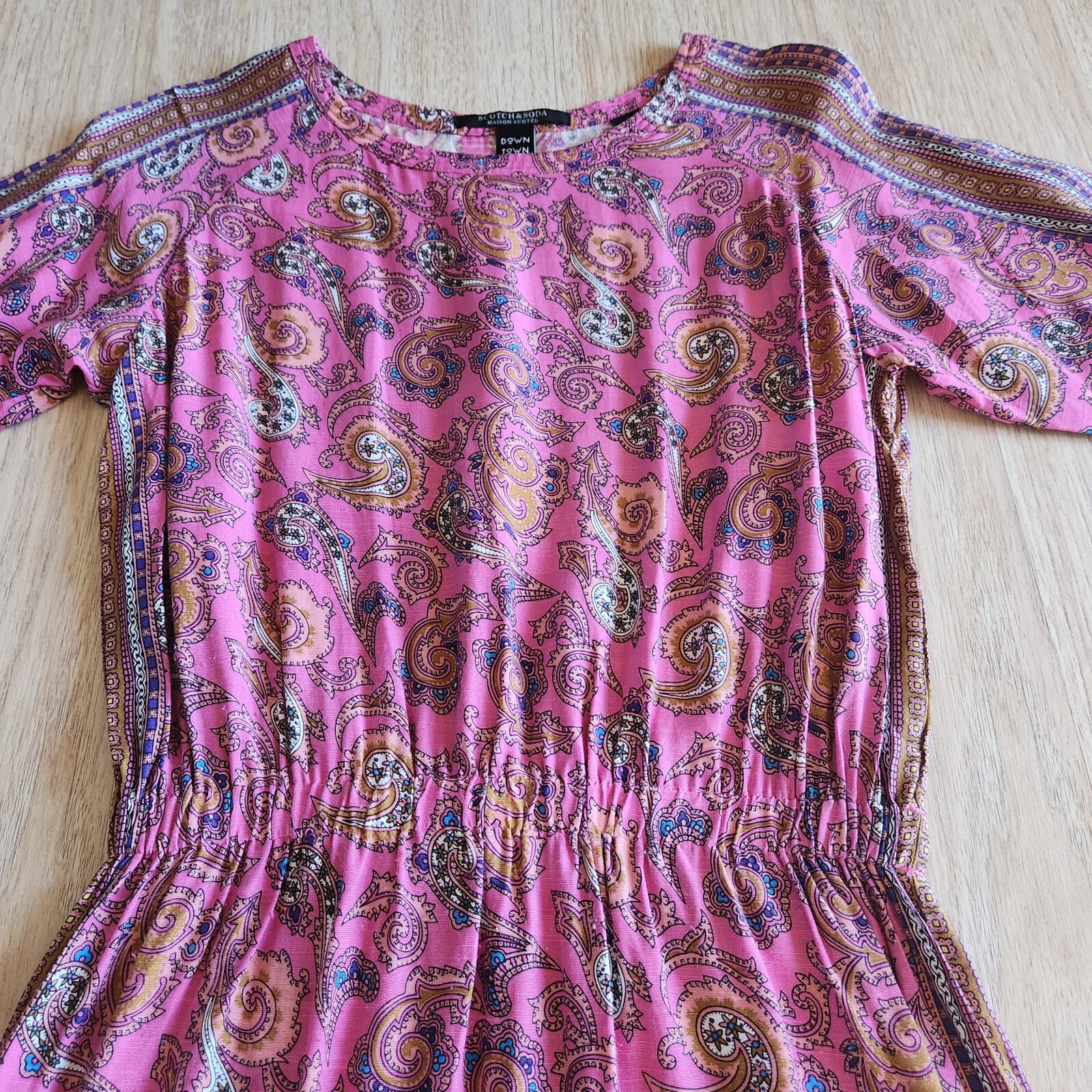 SCOTCH & SODA MAISON SCOTCH Downtown Surf Mini Dress Pink Paisley Women's P'tite - Thumbnail 6