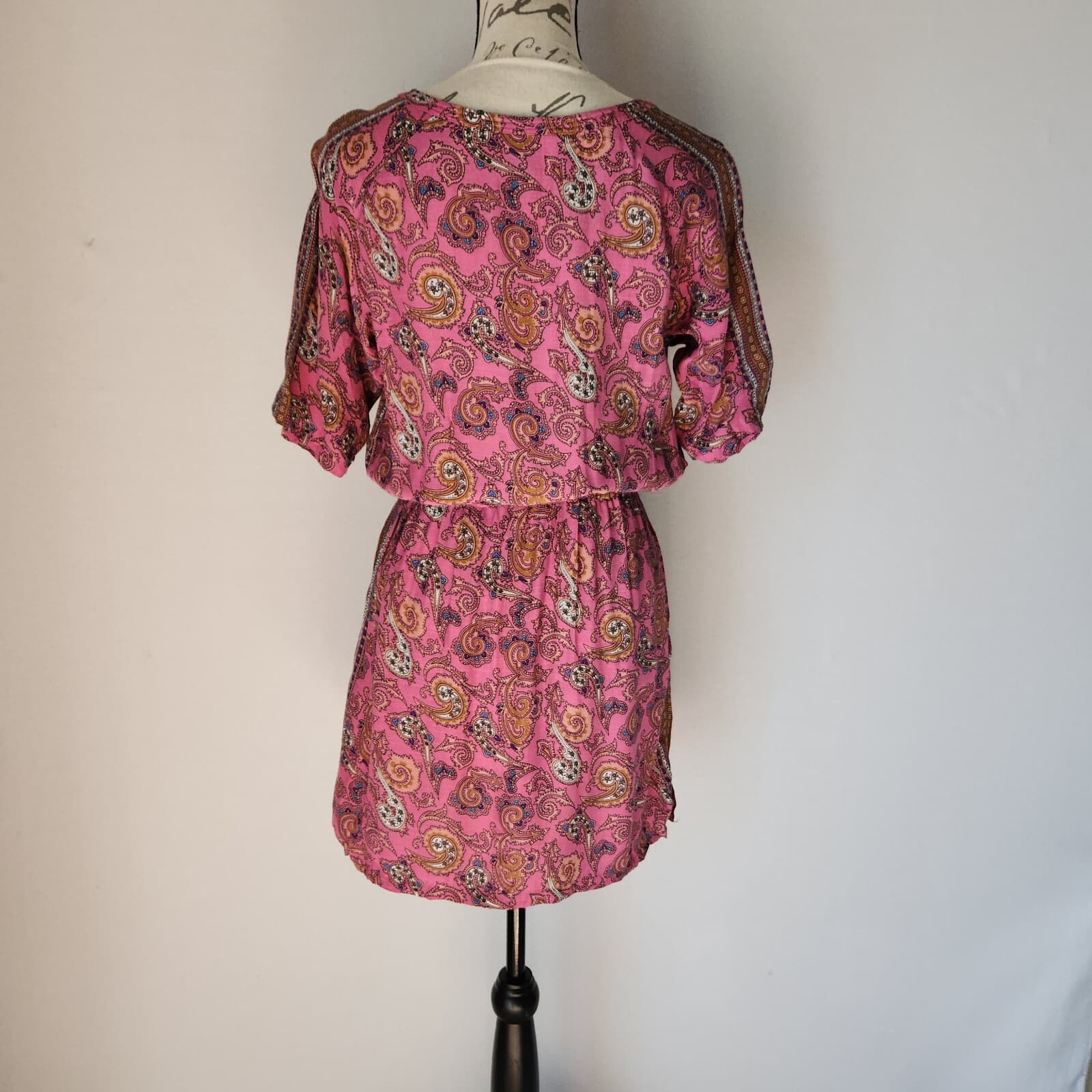 SCOTCH & SODA MAISON SCOTCH Downtown Surf Mini Dress Pink Paisley Women's P'tite - Thumbnail 4