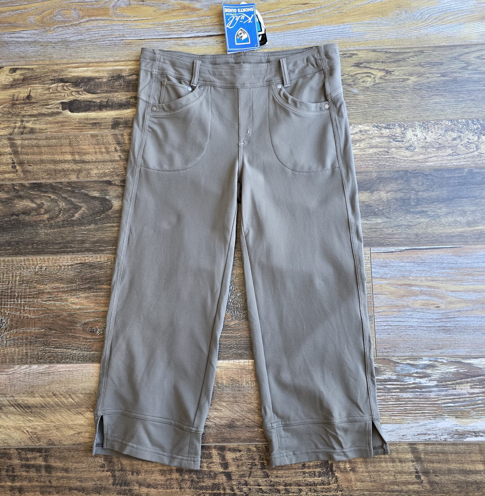 NEW Kuhl Mova Kapri 20" Shorts Pocket Soft Stretch Drawstring Breen Women's 8 - Thumbnail 2