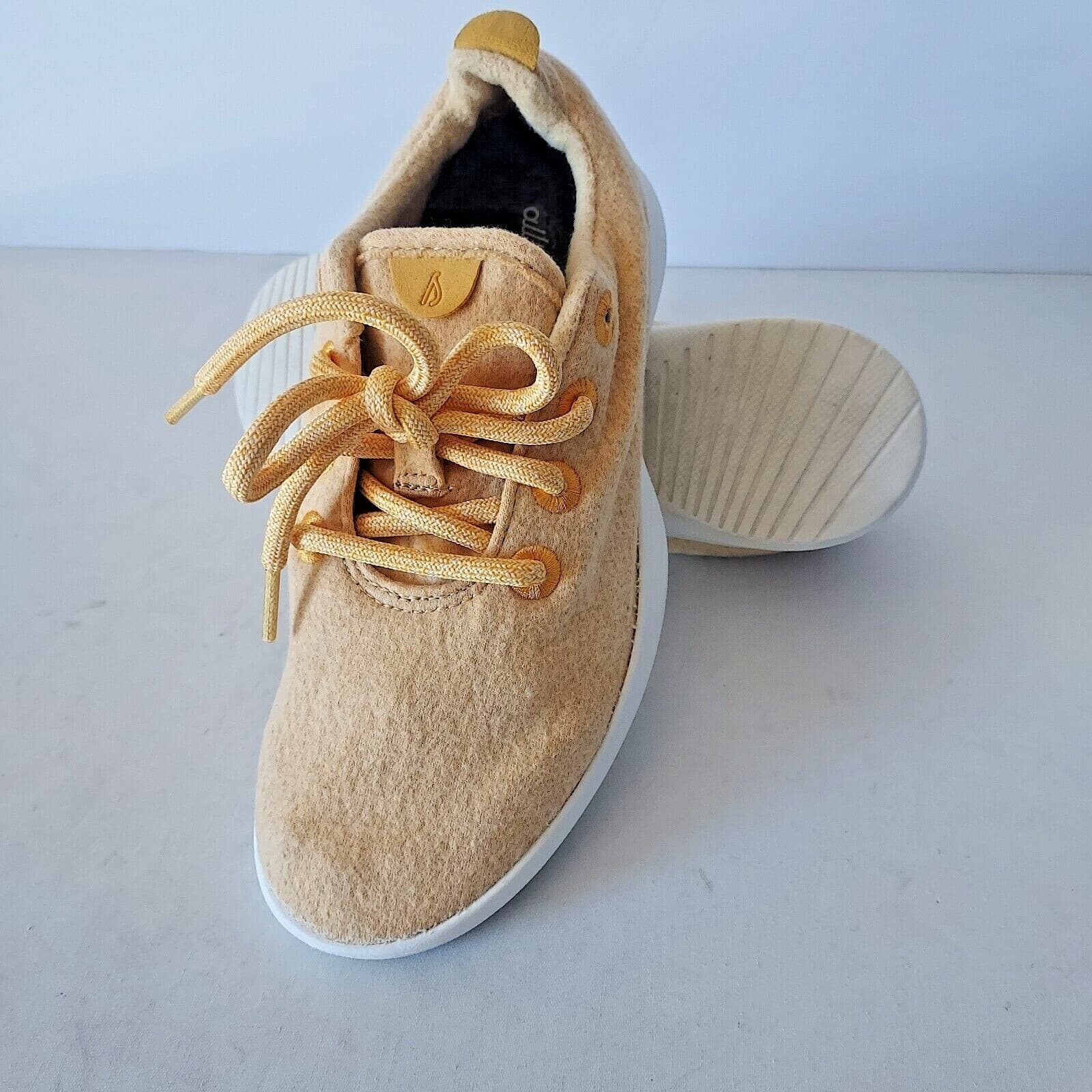 Allbirds Merino Wool Runners Running Shoes Sneakers Lace-Up Yellow Women US7 - Thumbnail 3