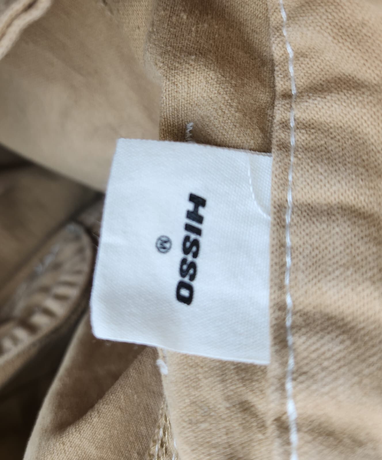 HISSO Wide Leg High Rise Hong Kong Street Pants Zip Pocket Cotton Brown Unisex M - Thumbnail 12