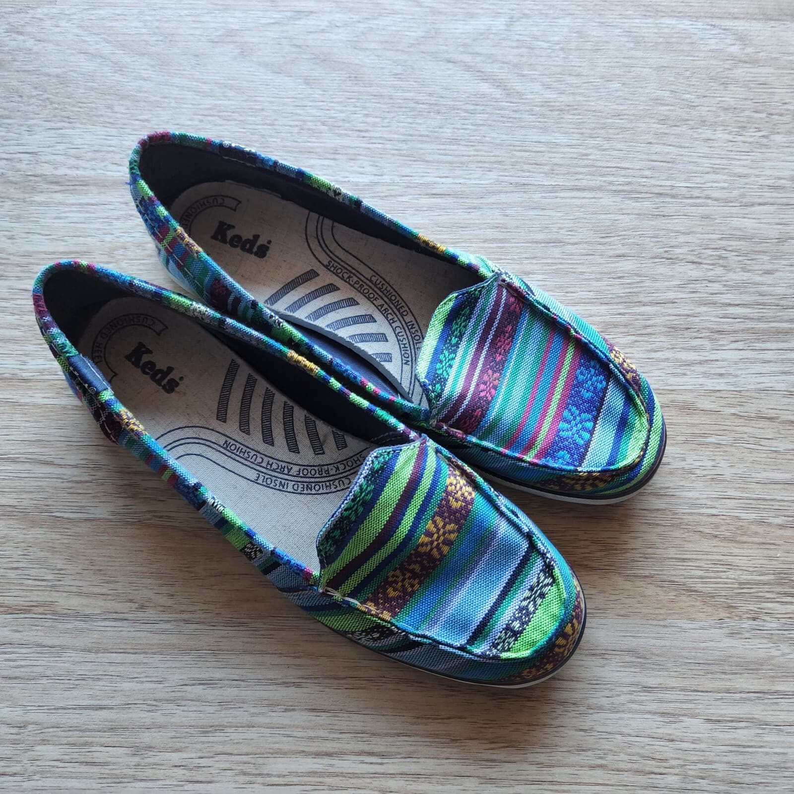 Keds Tribal Canvas Slip-On Flat Shoes Cushioned Insole Multicolor Women US6.5 - Thumbnail 4