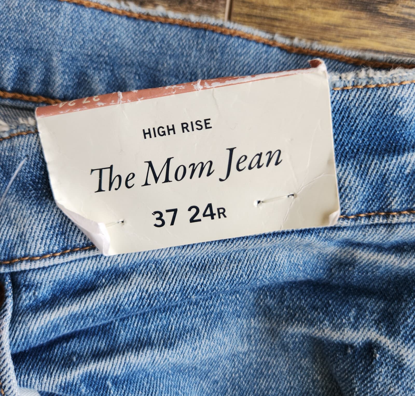 NWT Abercrombie & Fitch The Mom High Rise Jean Cropped Stretch Blue Women 37 24R - Thumbnail 7