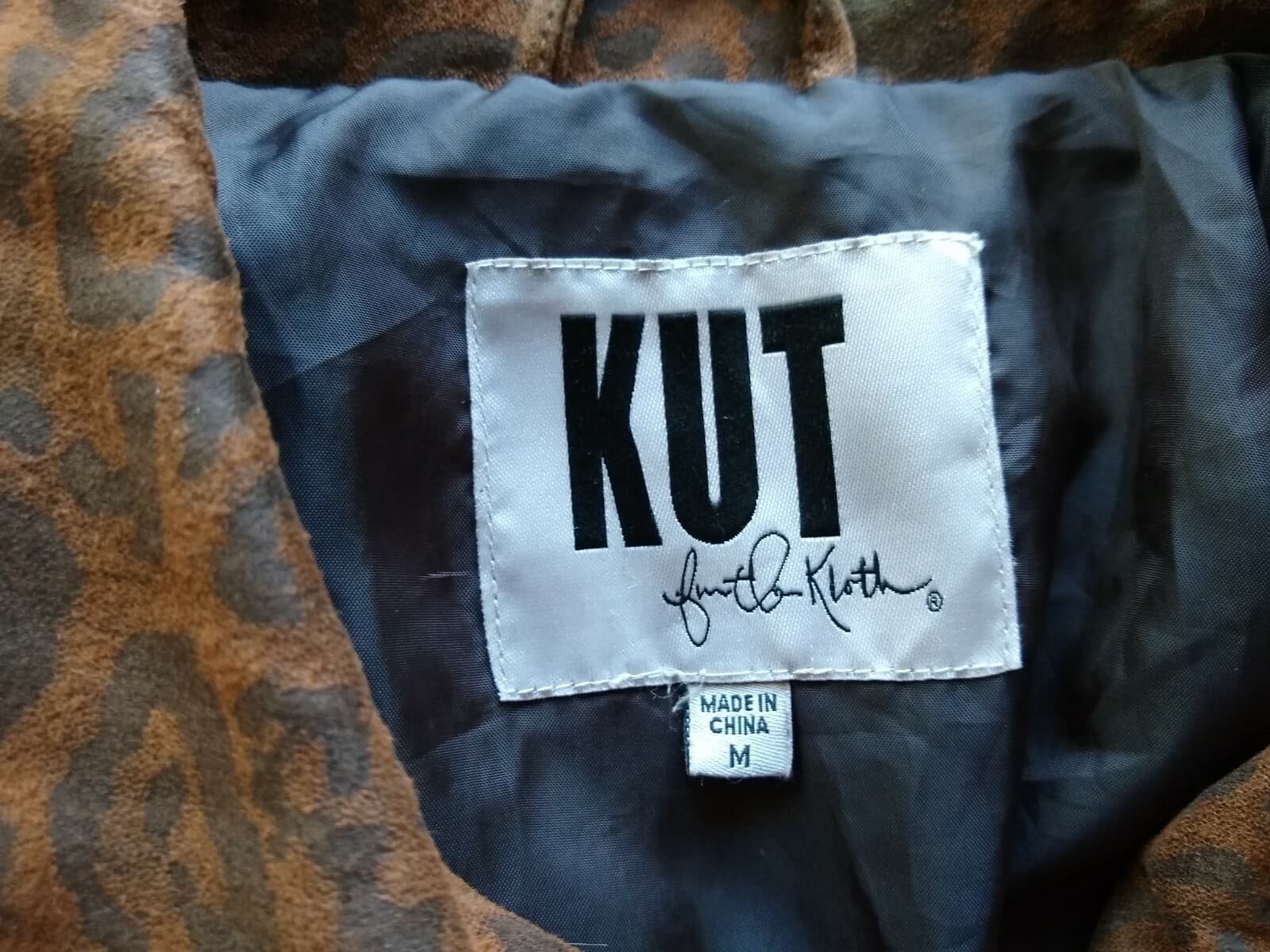 KUT from the Kloth Faux Suede Jacket Leopard Print Zip Pockets Sz.M - Thumbnail 11