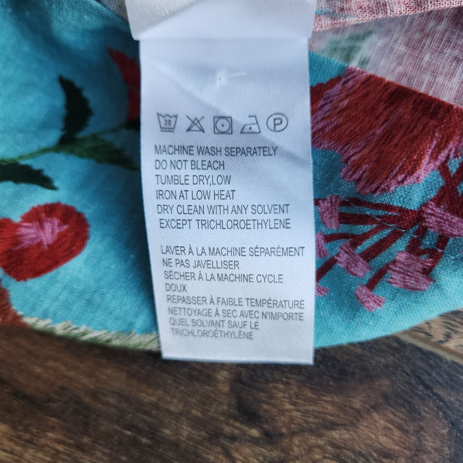 NWoT Farm Rio Anthropologie Melanie Floral Bermuda Shorts Linen Blend Blue XS - Thumbnail 14