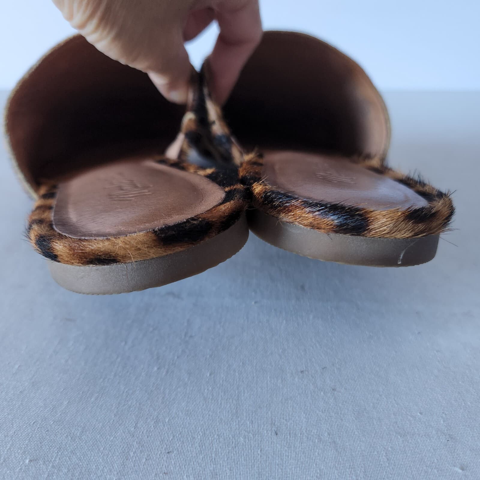 EUC Madewell Cory Mule Leopard Calf Hair Leather Slide-On Shoe Brown Women US7.5 - Thumbnail 10