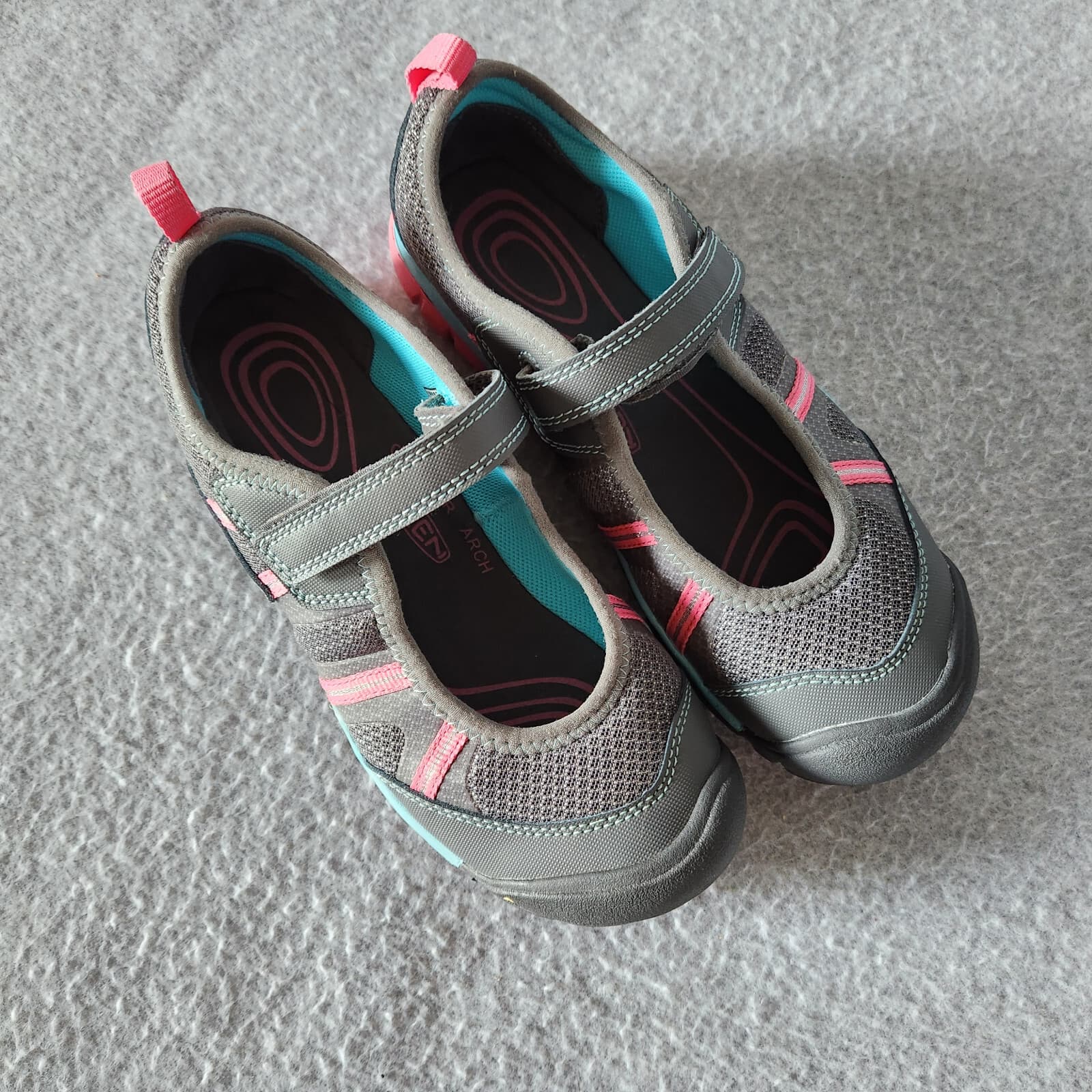 KEEN Monica Mary Jane Walking Sport Shoes Contoured Arch Grey-Pink Kids EU38 US5 - Thumbnail 4