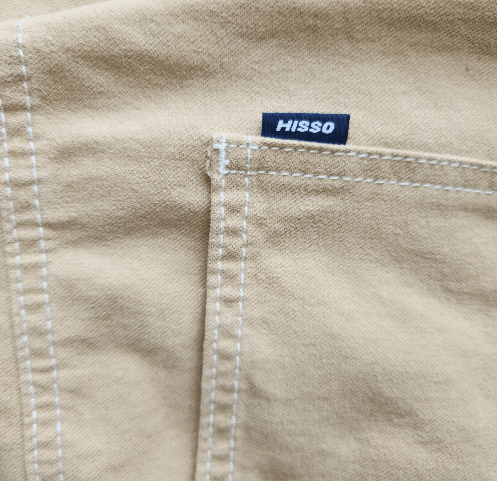 HISSO Wide Leg High Rise Hong Kong Street Pants Zip Pocket Cotton Brown Unisex M - Thumbnail 9