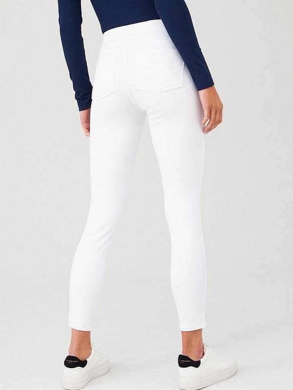 NWoT SPANX $98 Jean-ish Ankle Legging Tummy Control Back Pocket White Twill Sz.L - Thumbnail 7