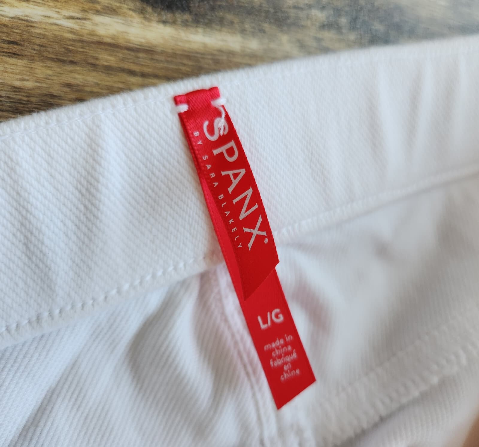 NWoT SPANX $98 Jean-ish Ankle Legging Tummy Control Back Pocket White Twill Sz.L - Thumbnail 11