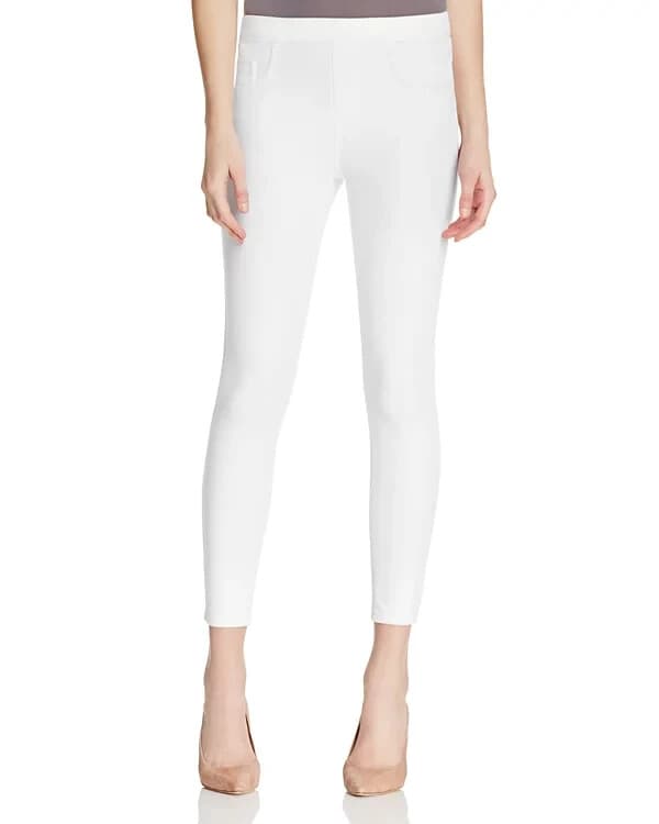NWoT SPANX $98 Jean-ish Ankle Legging Tummy Control Back Pocket White Twill Sz.L - Thumbnail 4