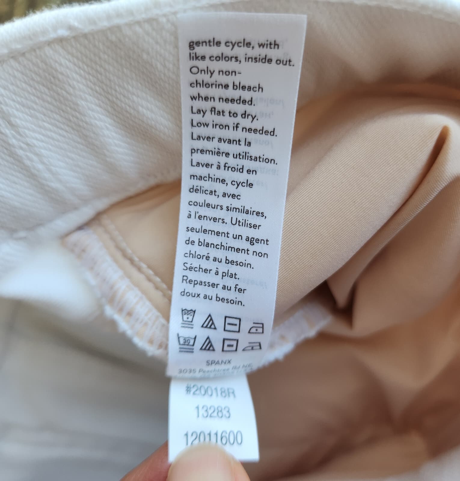NWoT SPANX $98 Jean-ish Ankle Legging Tummy Control Back Pocket White Twill Sz.L - Thumbnail 13