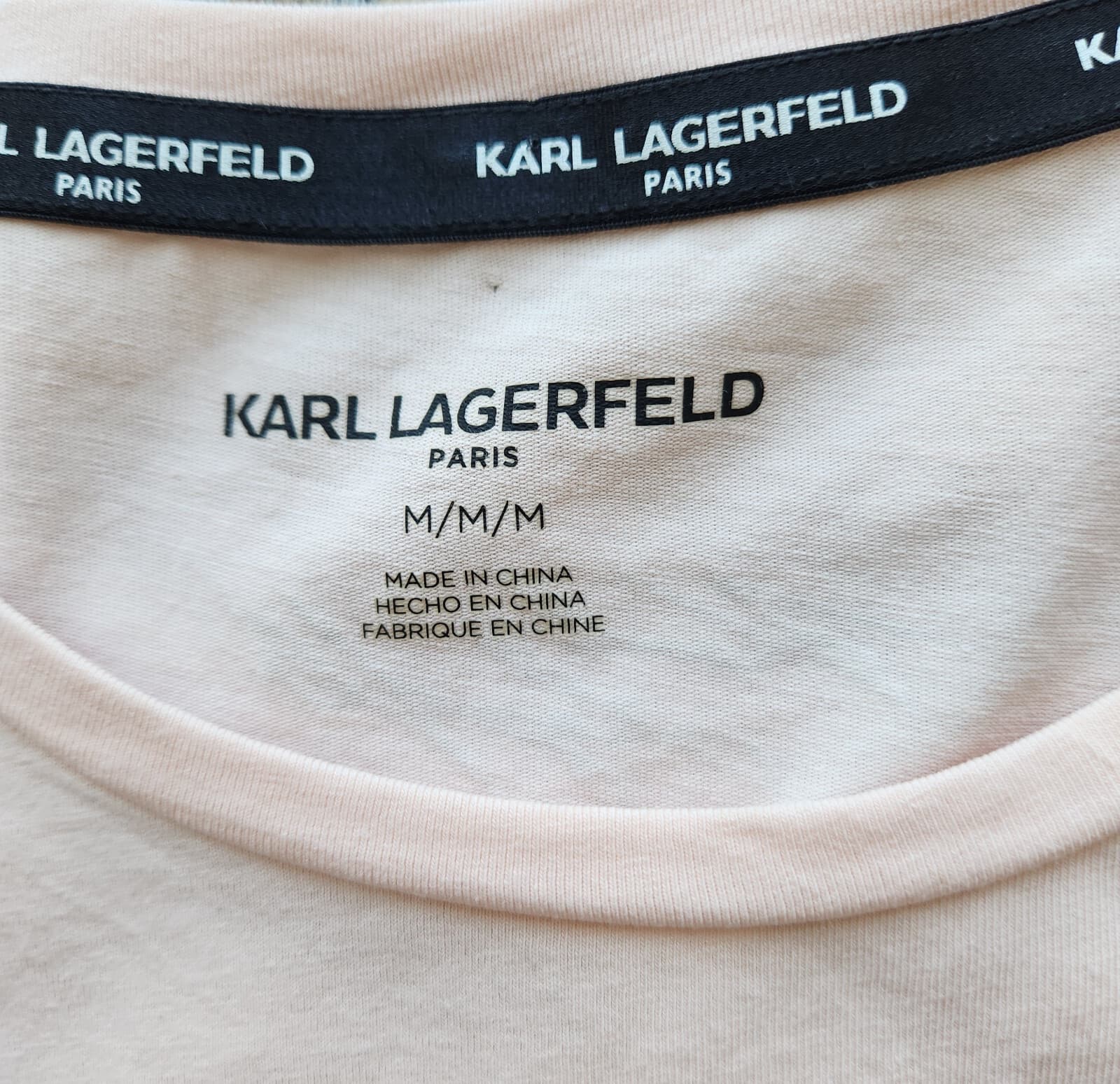 Karl Lagerfeld Paris City Scene Bead T-Shirt Short Sleeve Light Orange Women's M - Thumbnail 7
