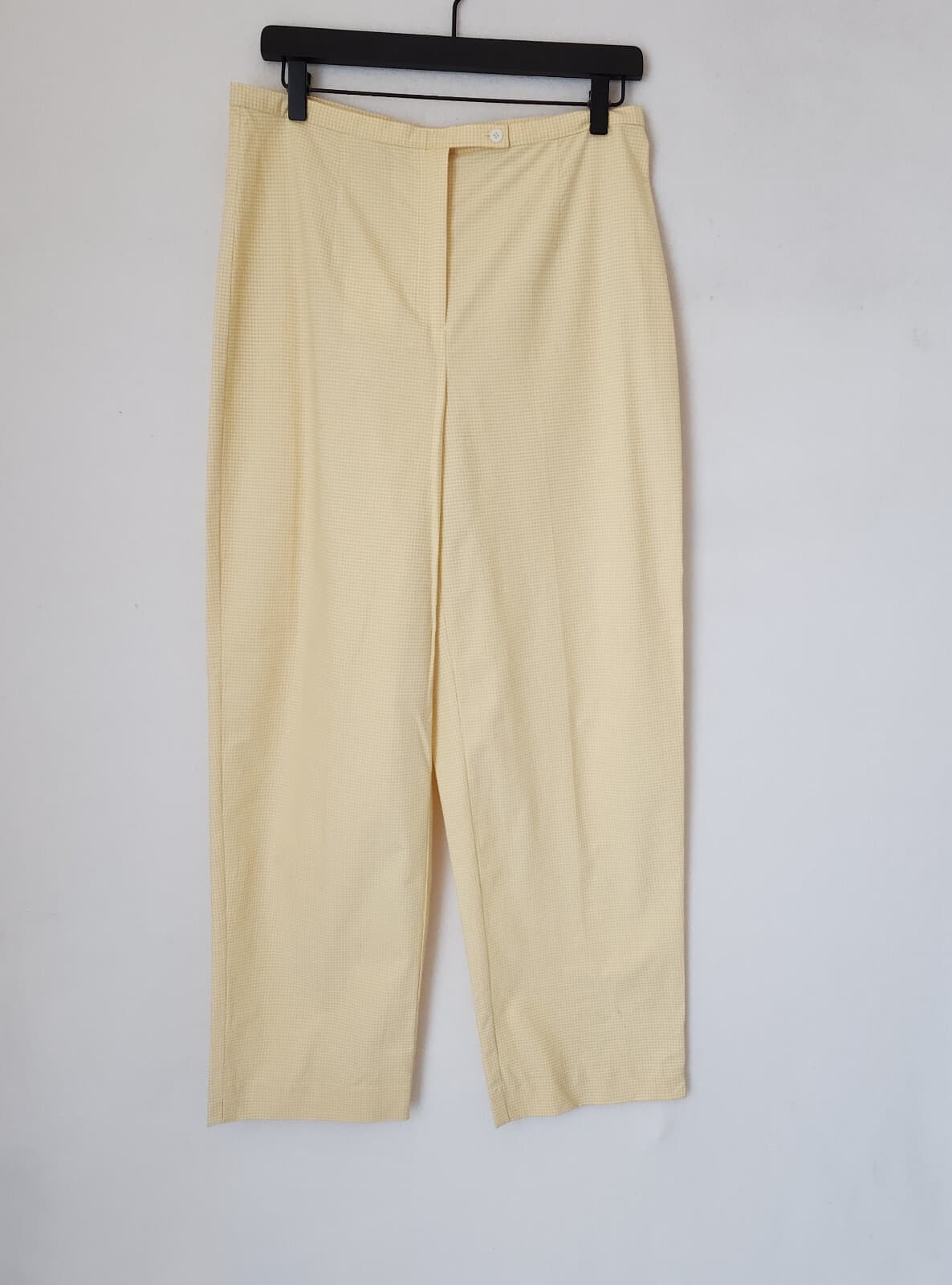 Vintage NWT Talbots Gingham Stretch Tapered Pants Yellow Cotton Blend Women's 10 - Thumbnail 3