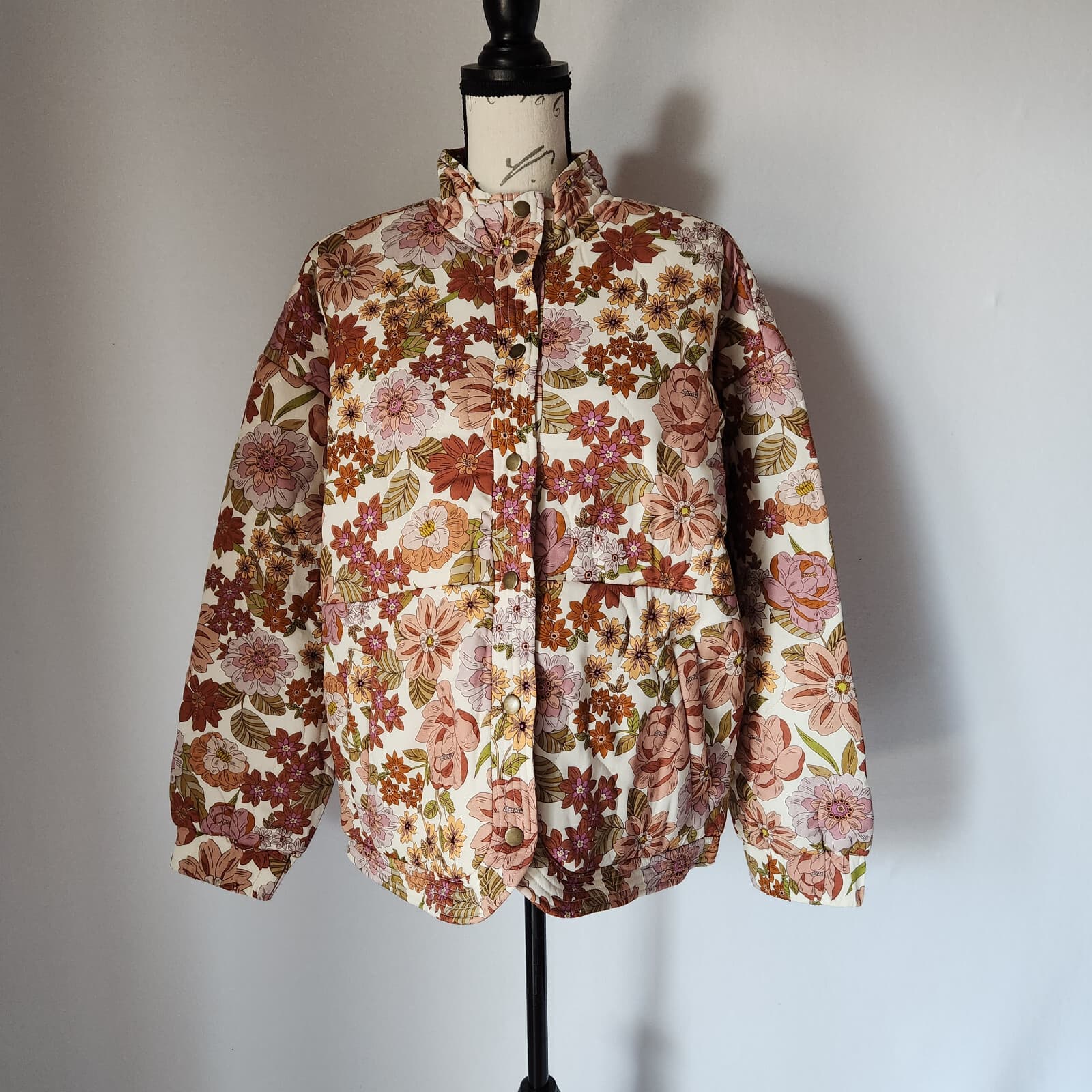 NWT Salt Water Luxe Garden at Dawn Floral Quilted Jacket Snap Pocket Sz.XL $128 - Thumbnail 3