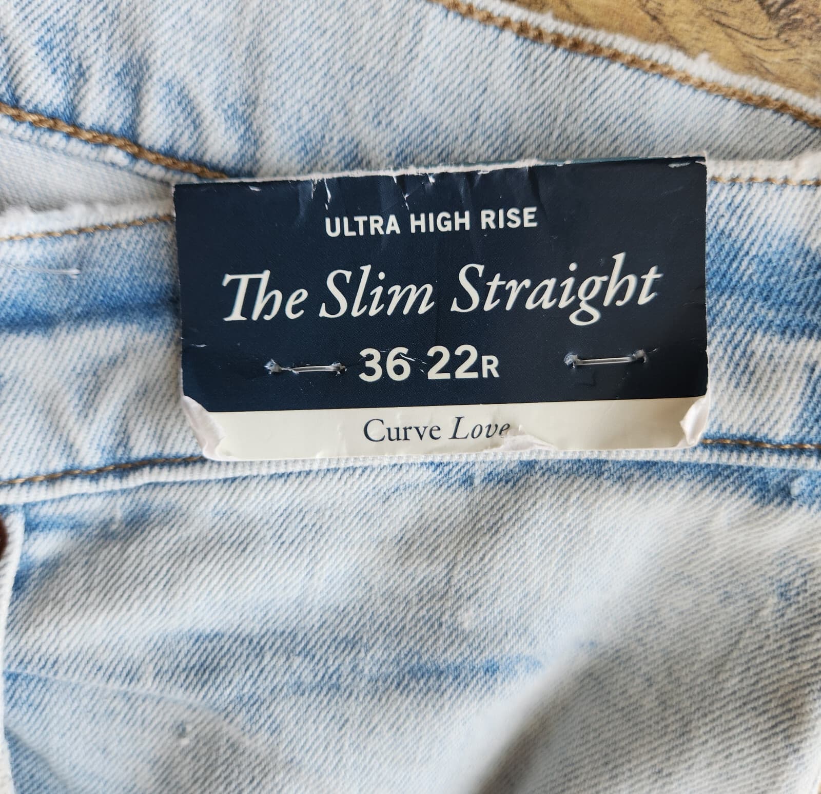 NWT Abercrombie & Fitch Curve Love Slim Straight Ultra High Rise Jean Split 36 - Thumbnail 9