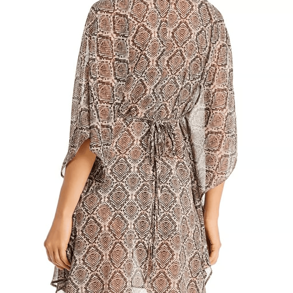 Tommy Bahama Snakeskin Printed Beach Swim Cover Up Sheer Chiffon Brown Sz.S/M - Thumbnail 6