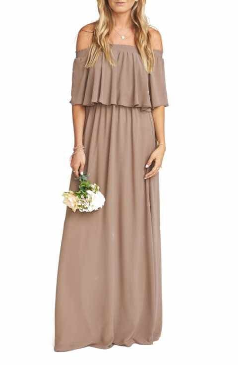 Show Me Your Mumu Hacienda Bridesmaid Chiffon Maxi Dress Convertible Brown Sz.S - Thumbnail 3