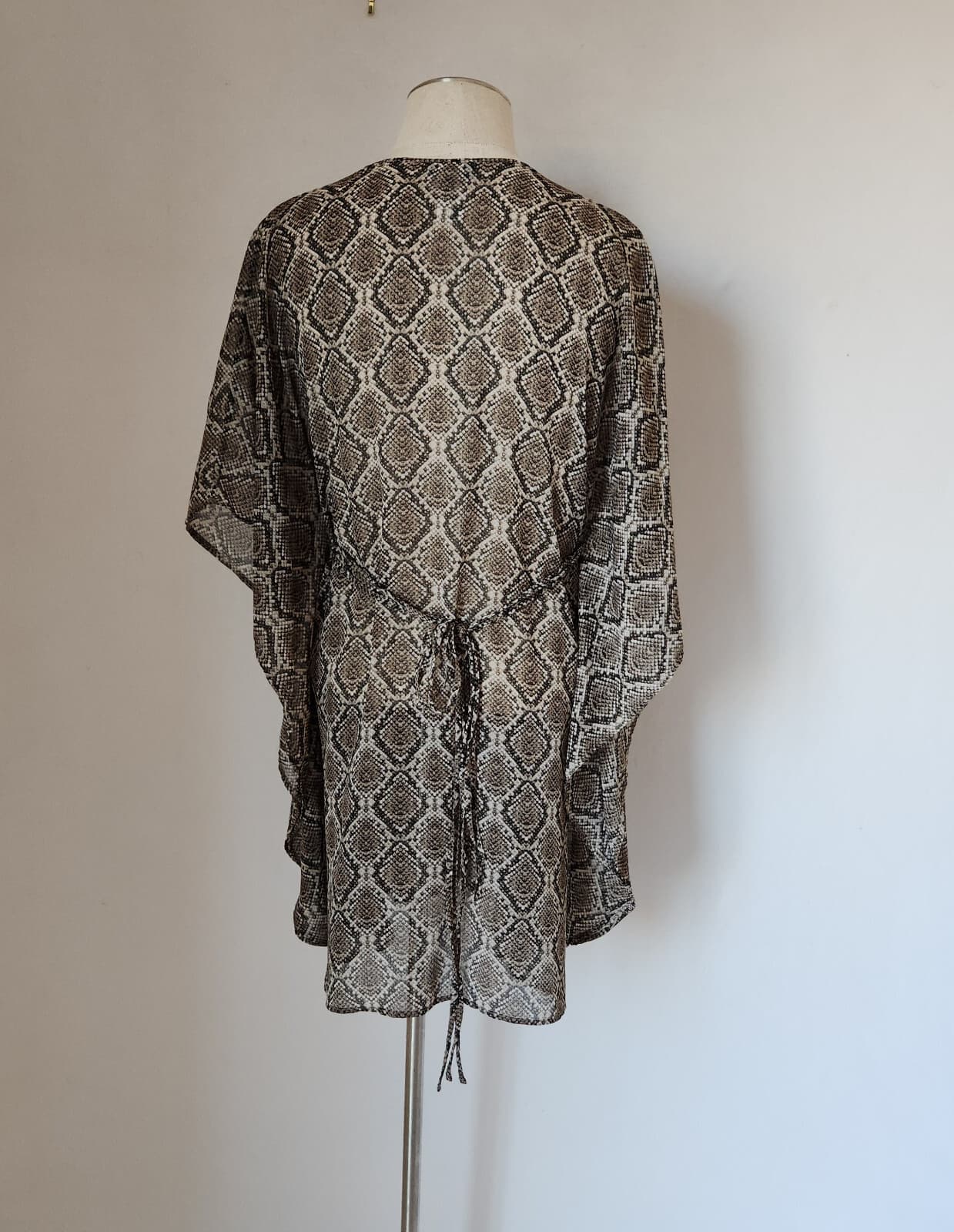 Tommy Bahama Snakeskin Printed Beach Swim Cover Up Sheer Chiffon Brown Sz.S/M - Thumbnail 9