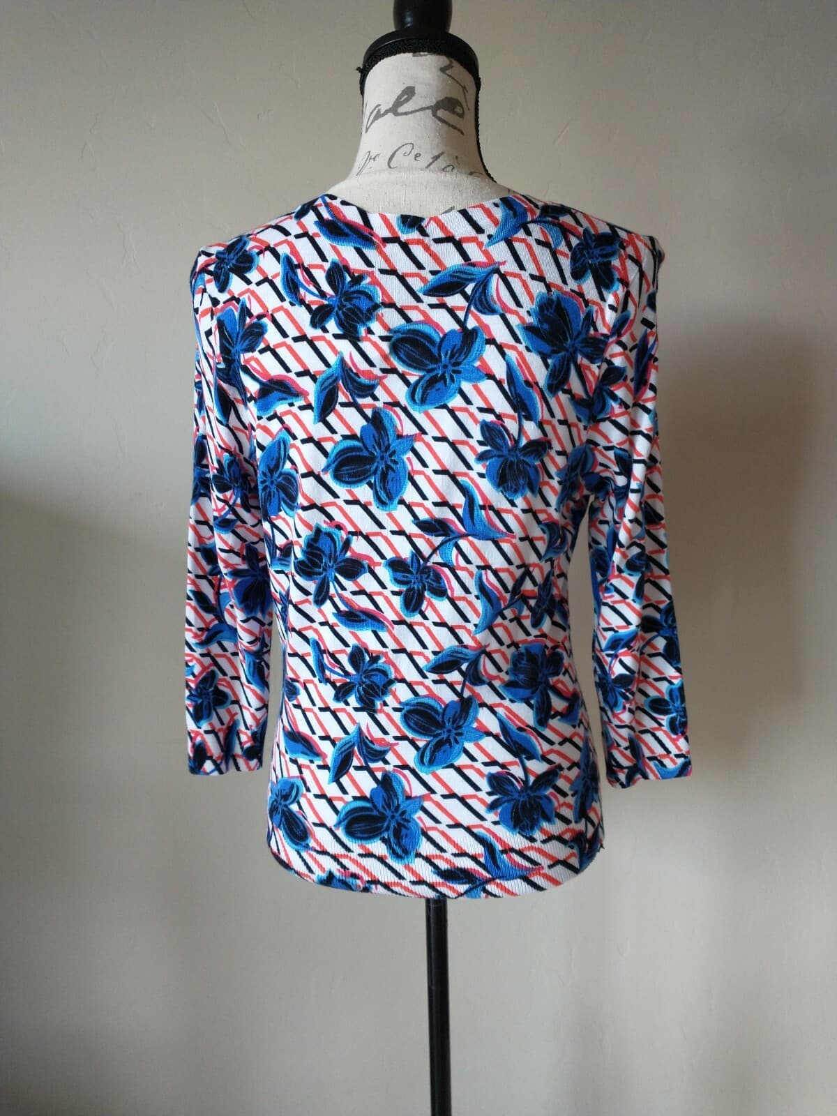 NWT Halogen Thema Floral Cardigan Viscose Blend 3/4 Sleeve Multicolor Sz.M $46 - Thumbnail 5